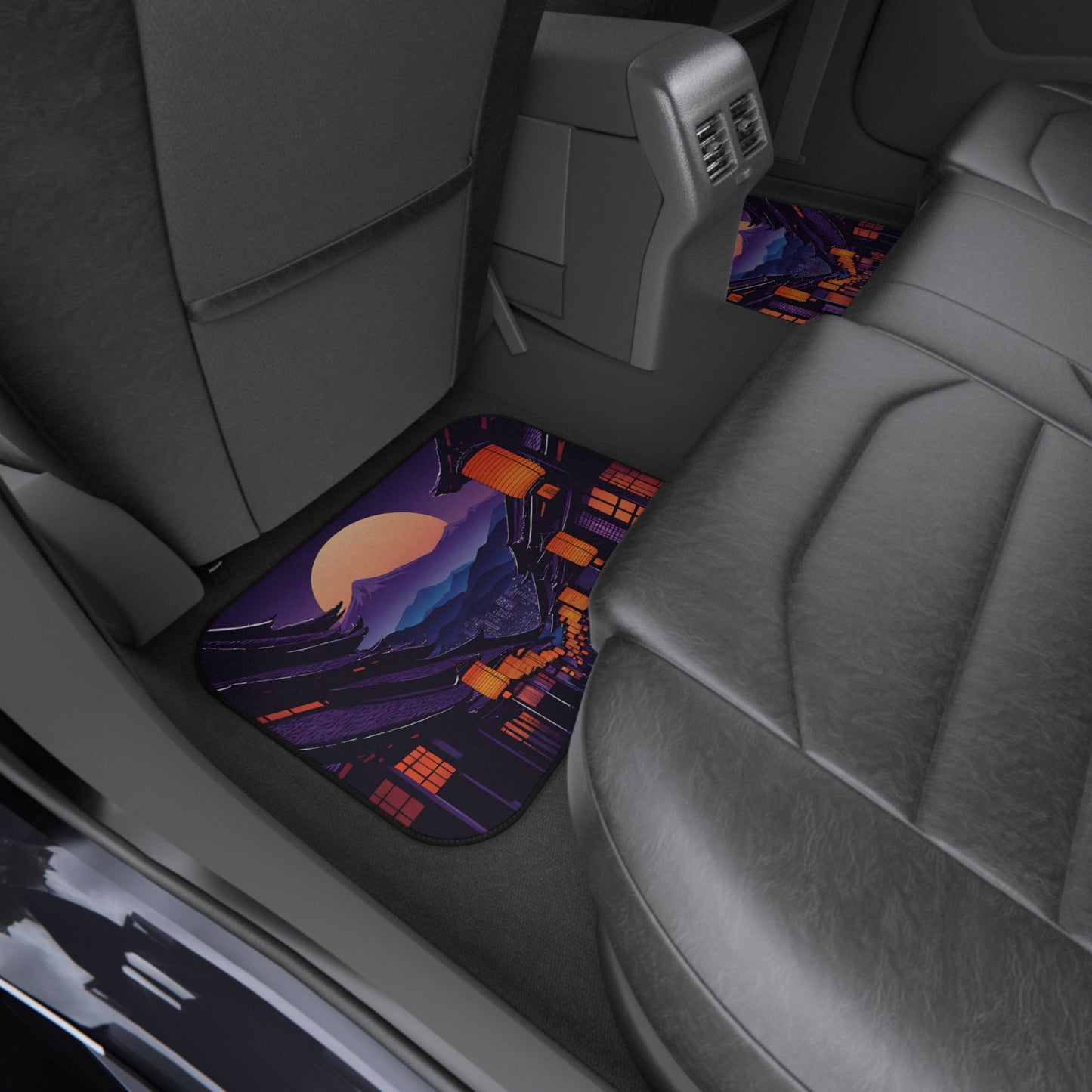 Lamplight Japanese Traditional Village-Premium, High Quality Car Floor Mats (Set of 4) Printify by The Night Shift Automotive Apparel