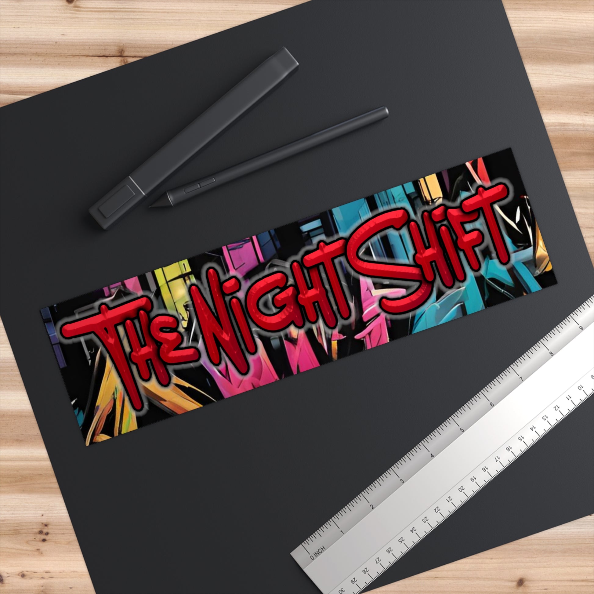 The Night Shift-Bumper Sticker 11" × 3" Rectangle White Printify by The Night Shift Automotive Apparel