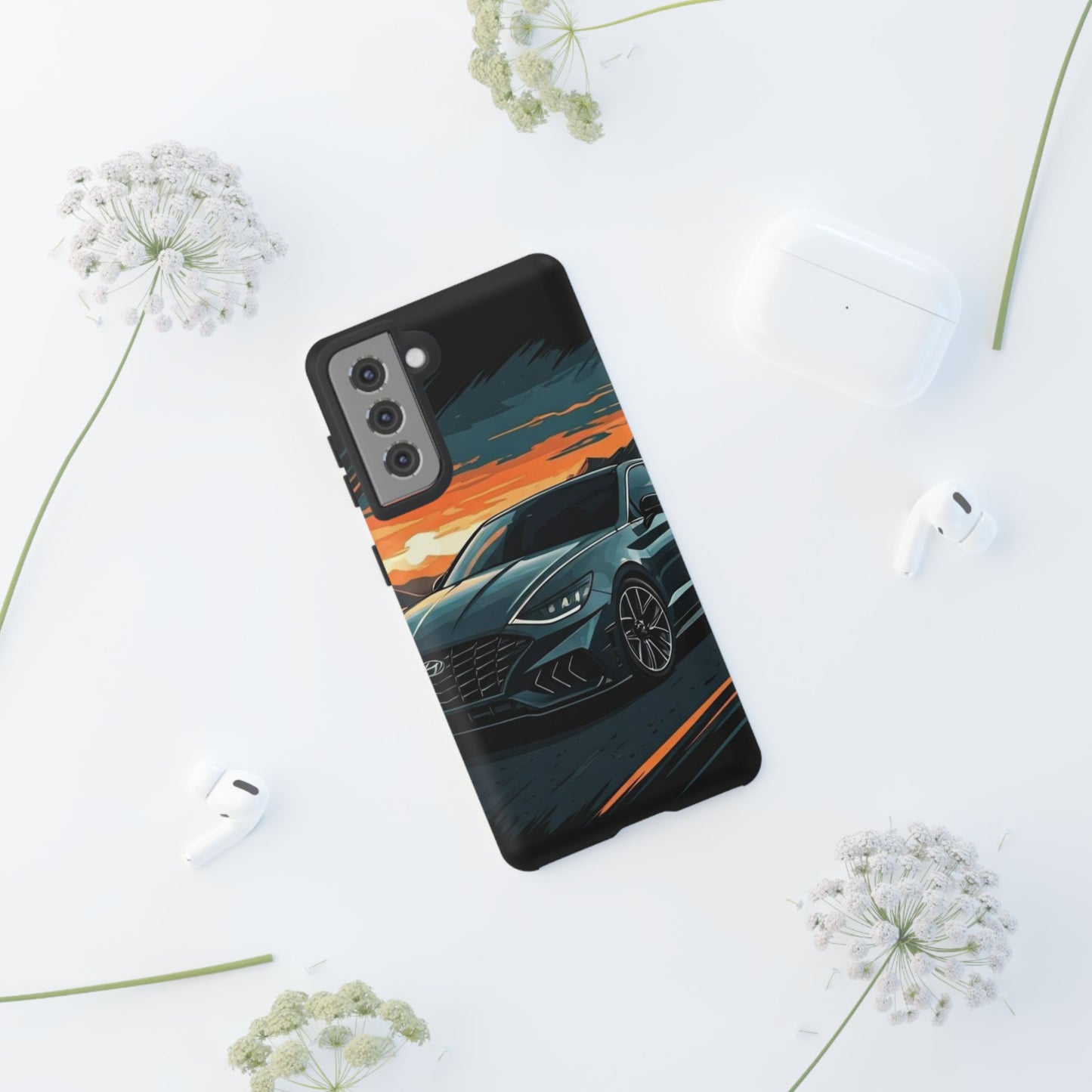 Hyundai Sonata-Sunset Drive-Dual Layer Ultra Tough Phone Case Printify by The Night Shift Automotive Apparel
