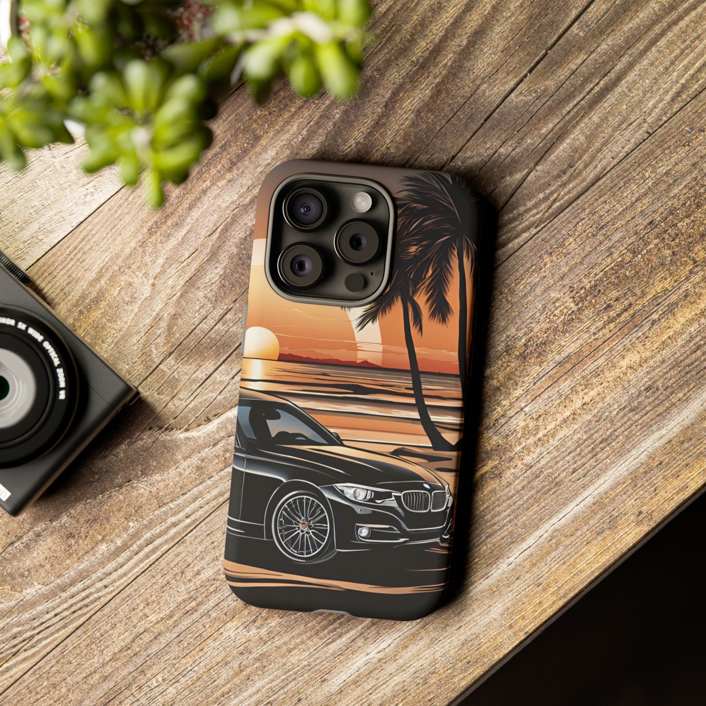 BMW Sunset On The Beach-Dual Layer Ultra Tough Phone Case iPhone 15 Pro Matte Printify by The Night Shift Automotive Apparel