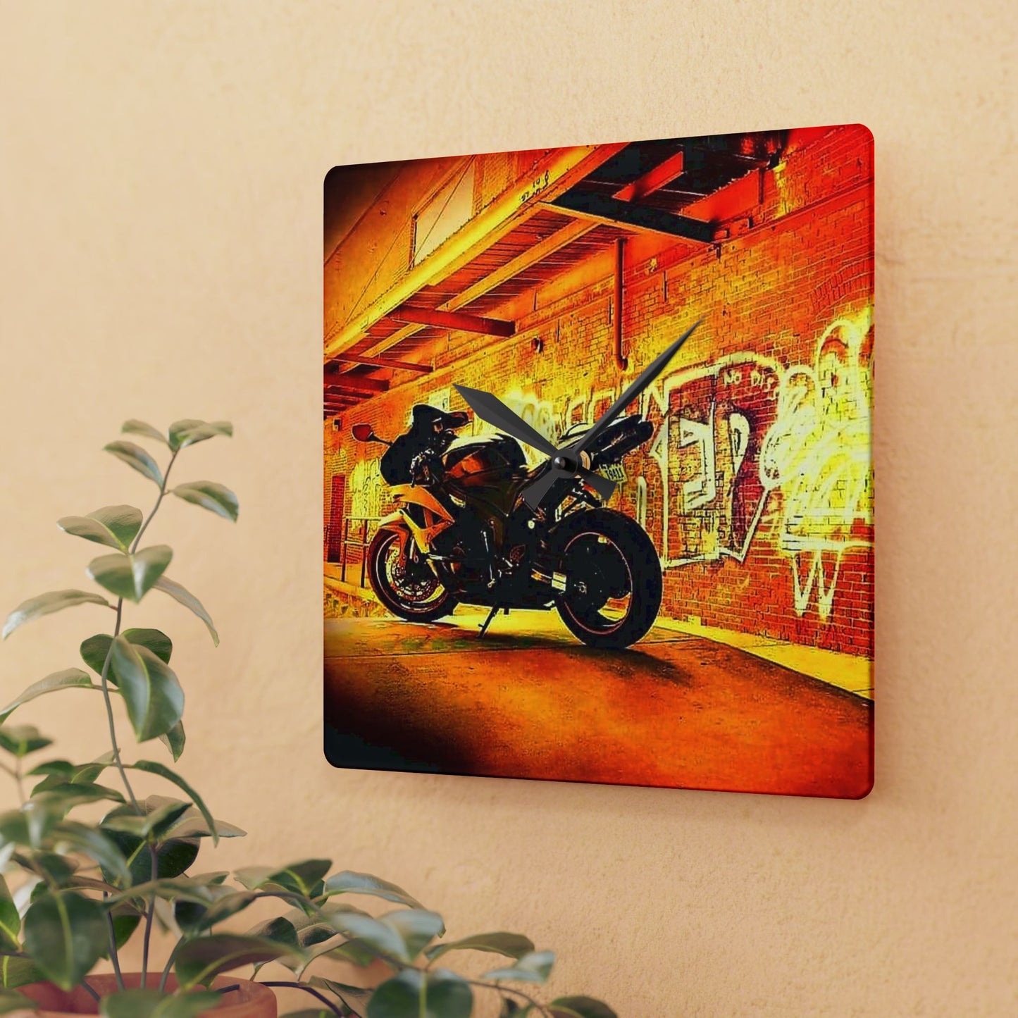 Sport Bike Street Life-Acrylic Wall Clock