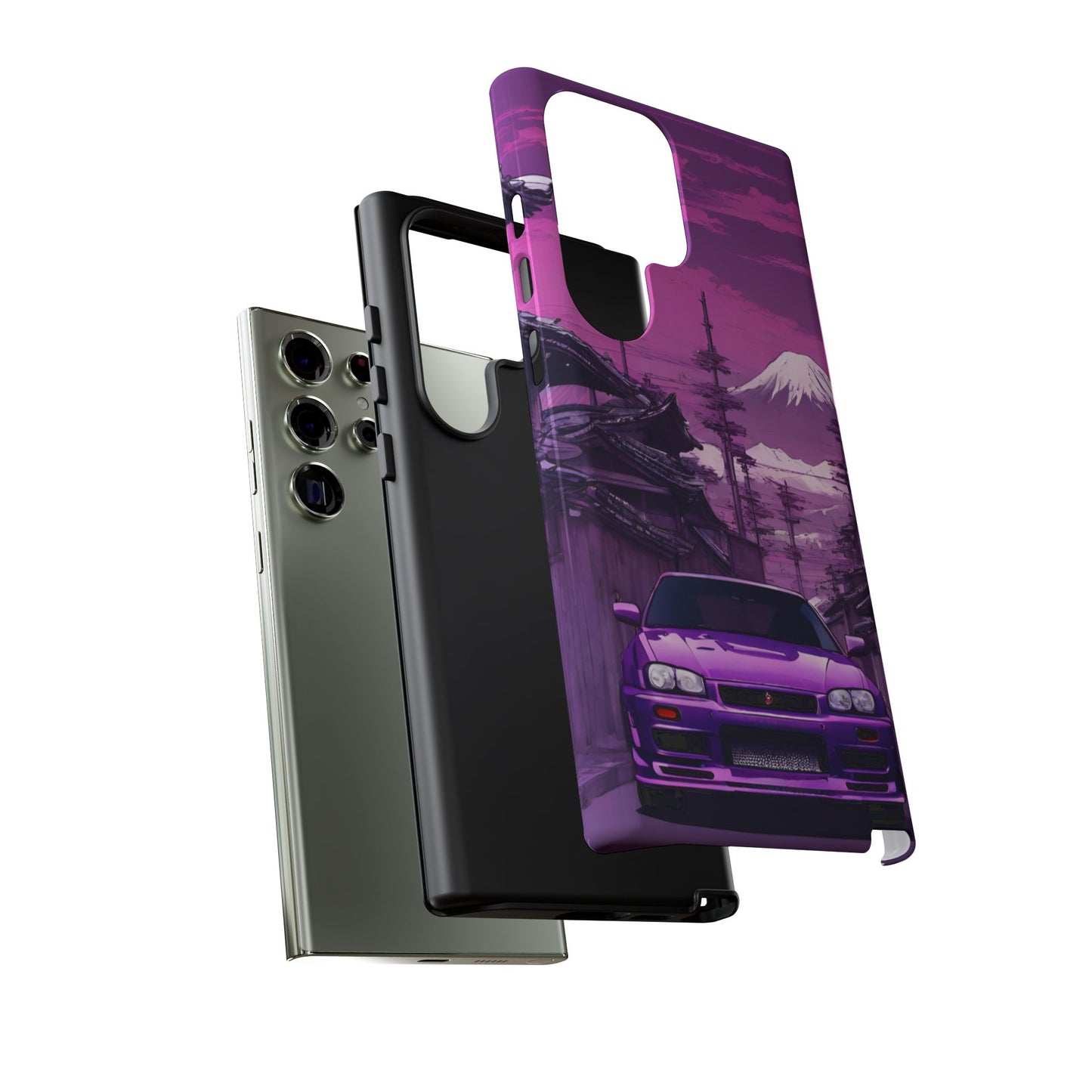 Nissan Skyline R34 Mt Fuji-Dual Layer Ultra Tough Phone Case Printify by The Night Shift Automotive Apparel