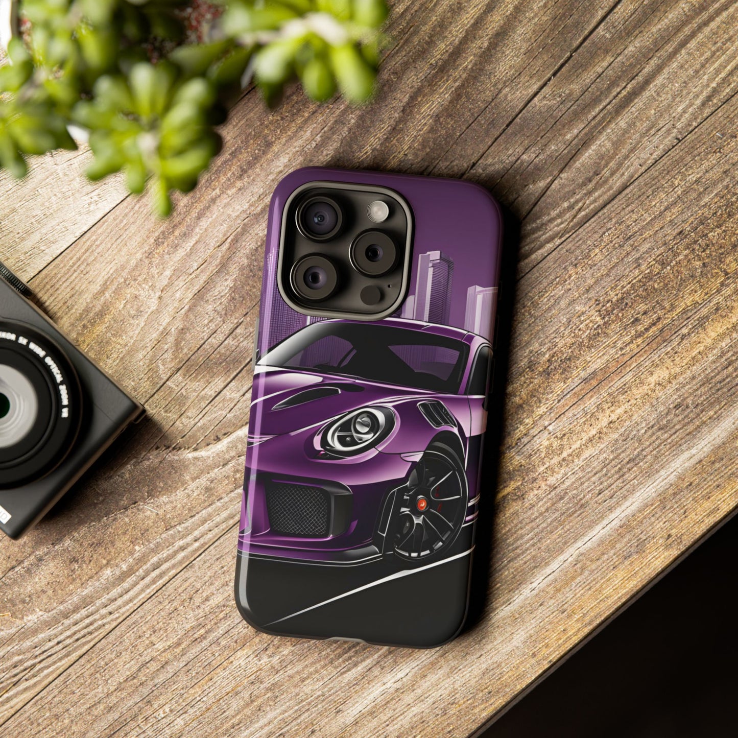 Porsche 911 GT3 RS-Dual Layer Ultra Tough Phone Case iPhone 15 Pro Glossy Printify by The Night Shift Automotive Apparel