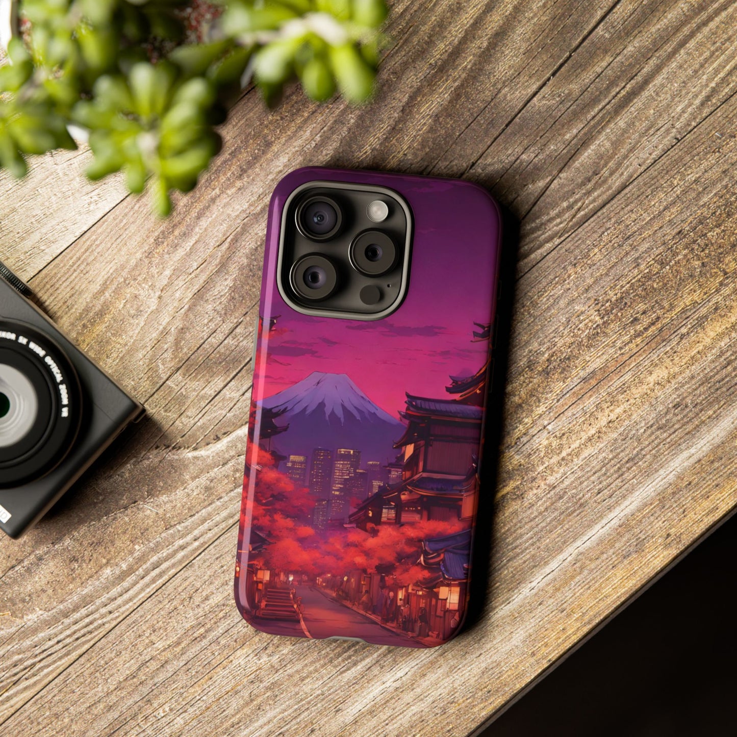 Traditional Japanese Village Countryside-Dual Layer Ultra Tough Phone Case iPhone 15 Pro Glossy Printify by The Night Shift Automotive Apparel