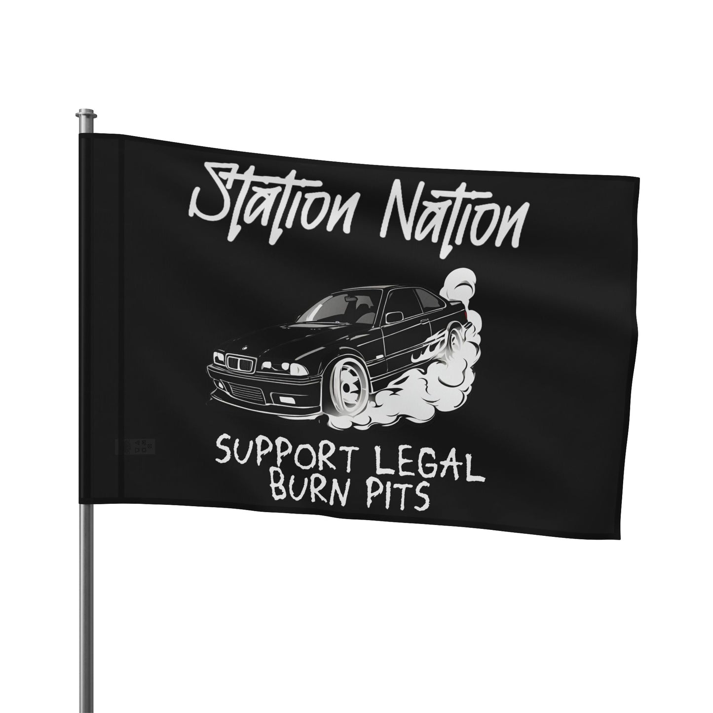 Station Nation-Support Legal Burn Pit Flags Printify by The Night Shift Automotive Apparel