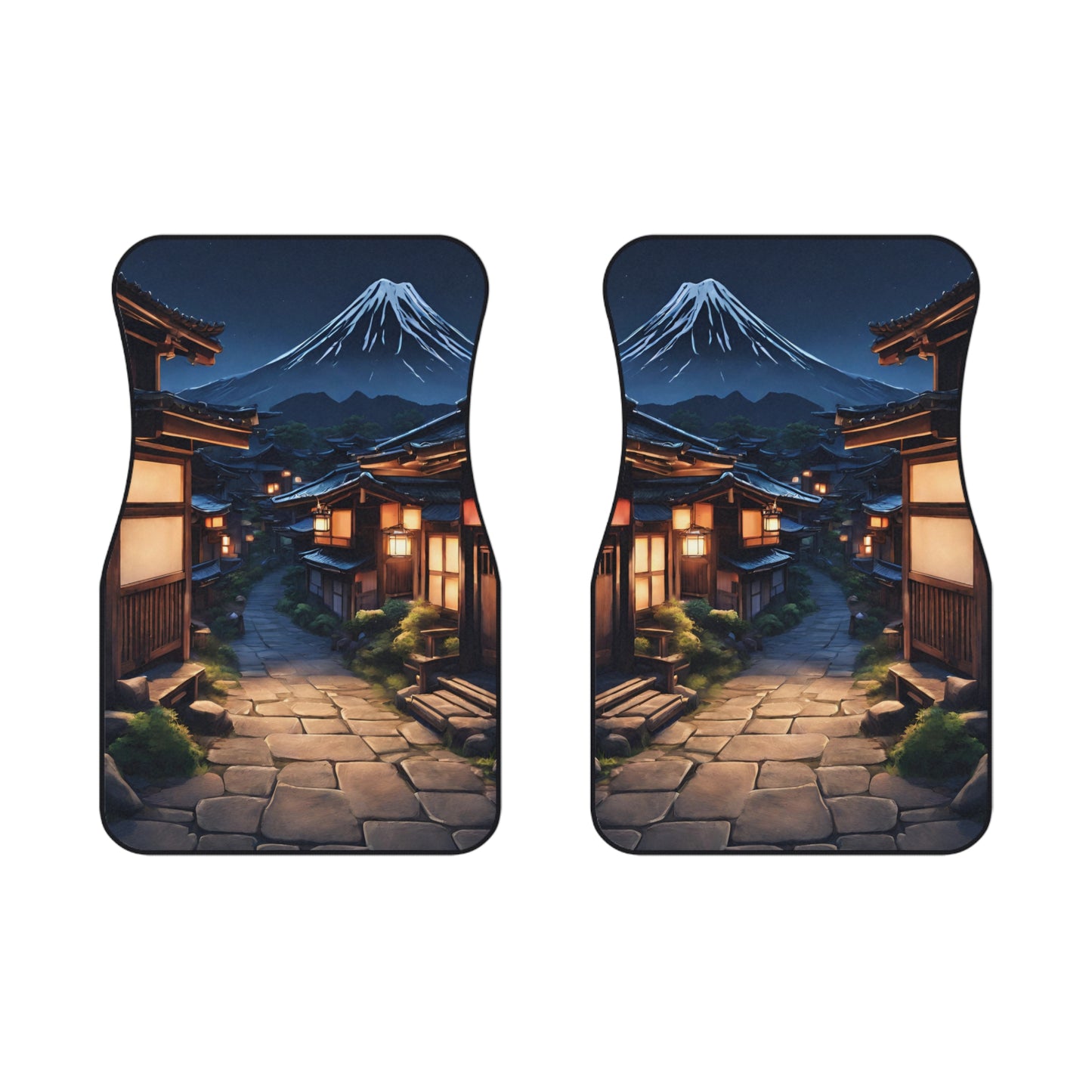 Traditional Japanese Village Countryside-Premium, High Quality Car Floor Mats (Set of 2 Front Floor Mats) 2x Front mats Printify by The Night Shift Automotive Apparel