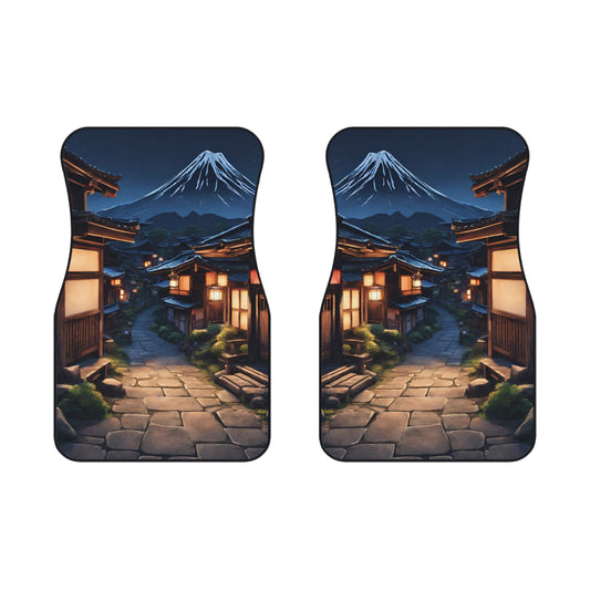 Traditional Japanese Village Countryside-Premium, High Quality Car Floor Mats (Set of 2 Front Floor Mats) 2x Front mats Printify by The Night Shift Automotive Apparel