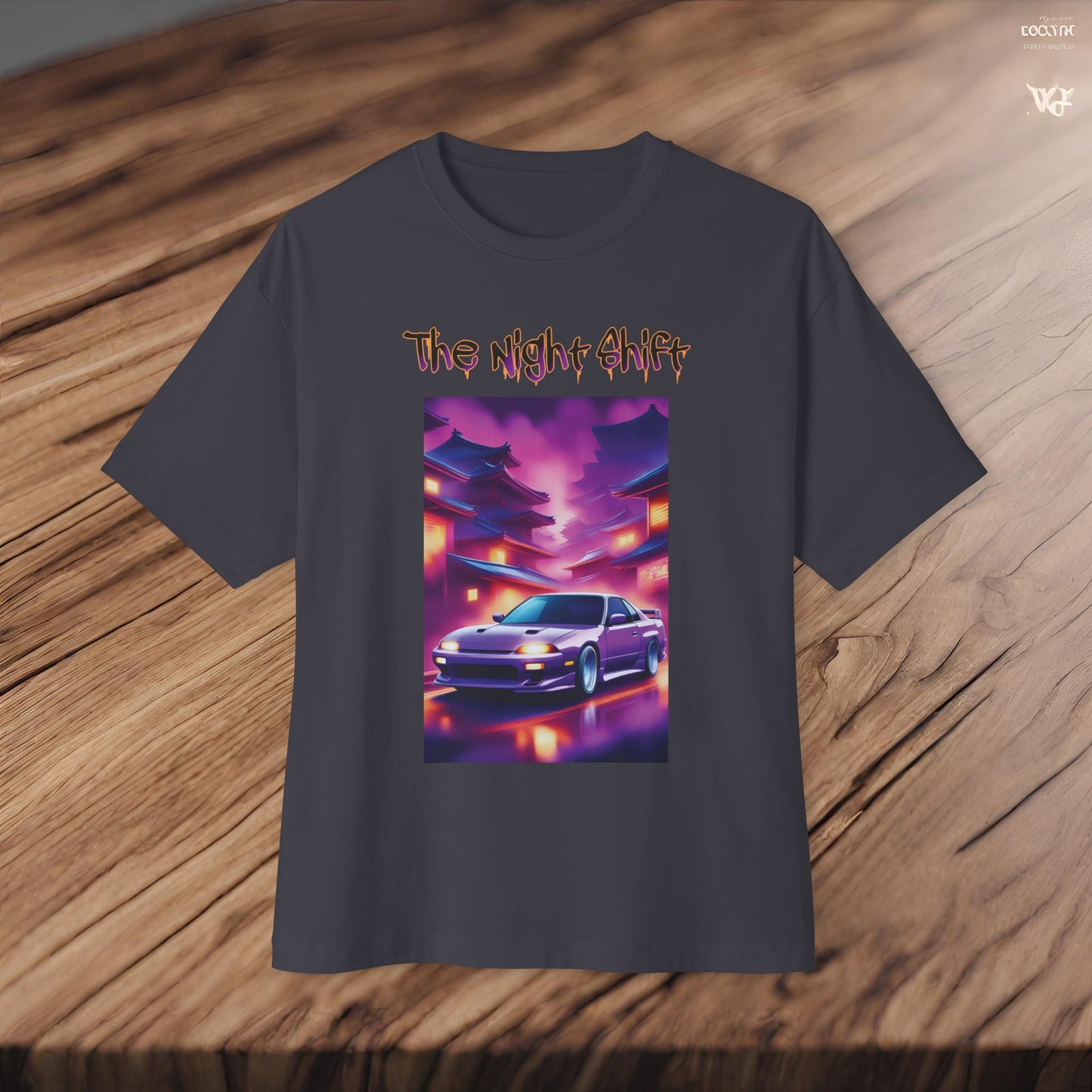Nissan 240sx Silvia Japanese Traditional Village-Unisex Oversized Boxy Tee Printify by The Night Shift Automotive Apparel