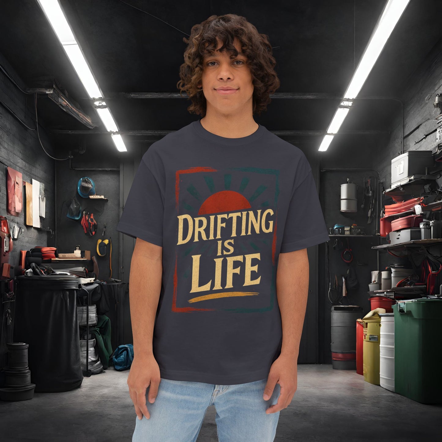 Drifting Is Life-Premium, Ultra Soft Unisex Oversized Boxy Tee