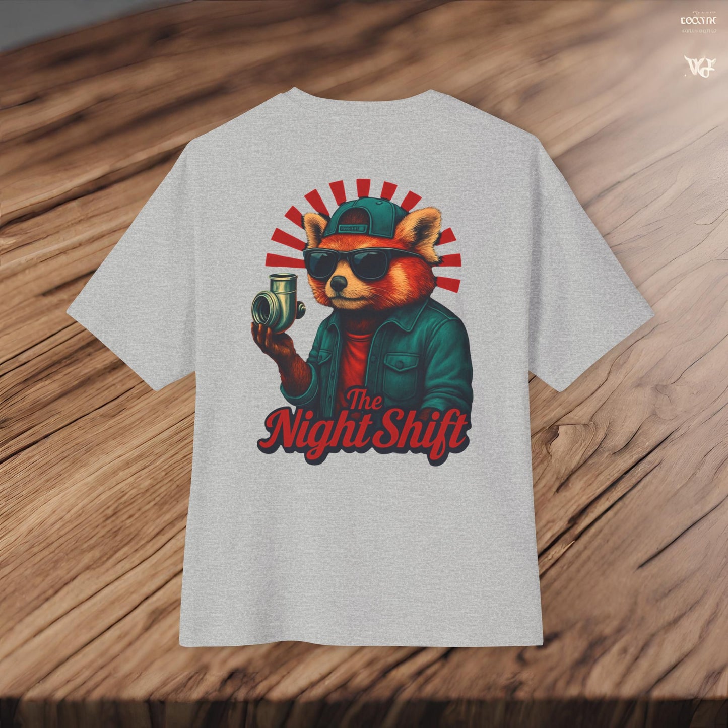 Good Vibes Red Panda-Premium, Ultra Soft Unisex Oversized Boxy Tee Printify by The Night Shift Automotive Apparel