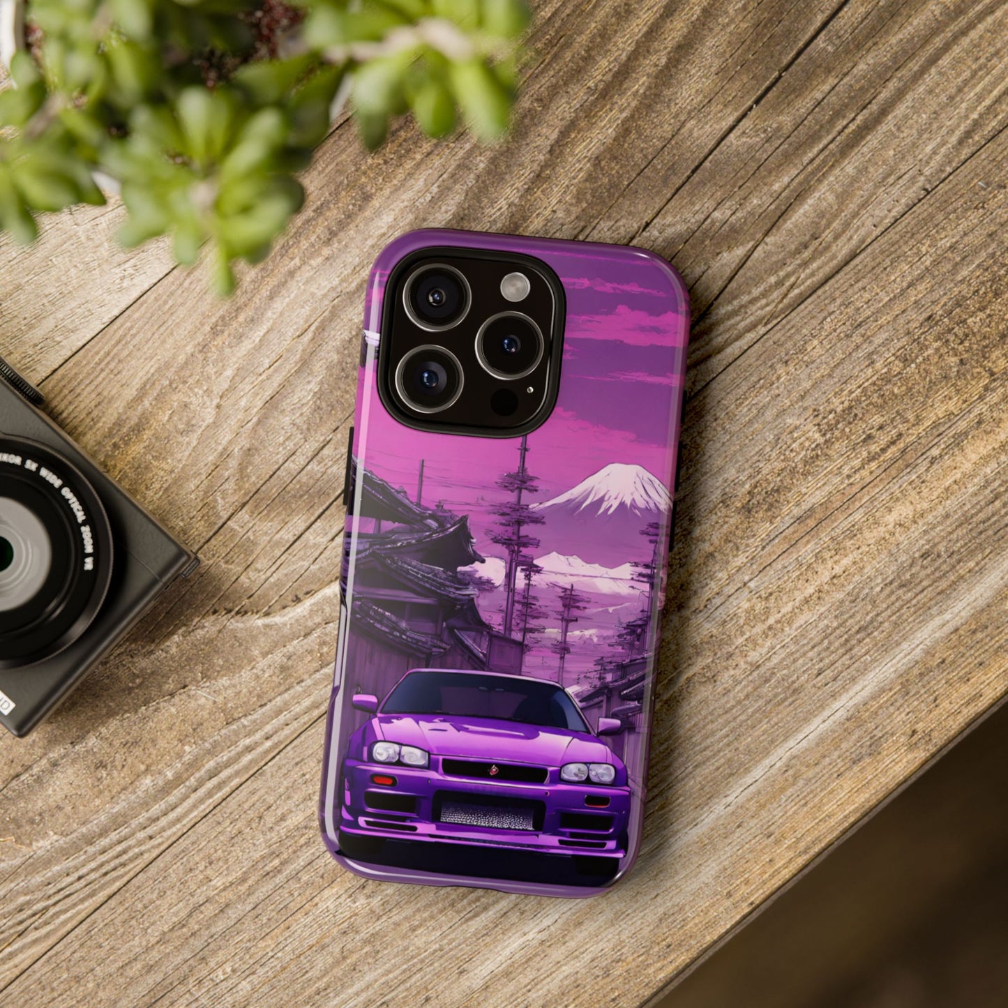 Nissan Skyline R34 Mt Fuji-Dual Layer Ultra Tough Phone Case iPhone 16 Pro Glossy Printify by The Night Shift Automotive Apparel