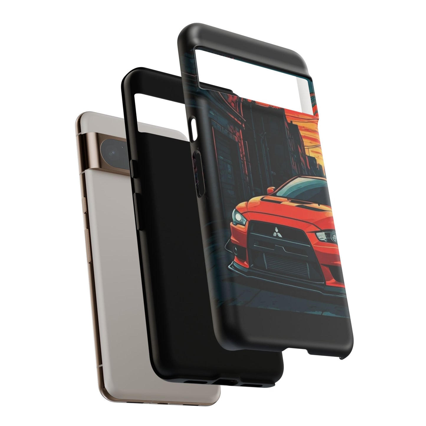 Mitsubishi Evo X Street Life-Dual Layer Ultra Tough Phone Case Printify by The Night Shift Automotive Apparel