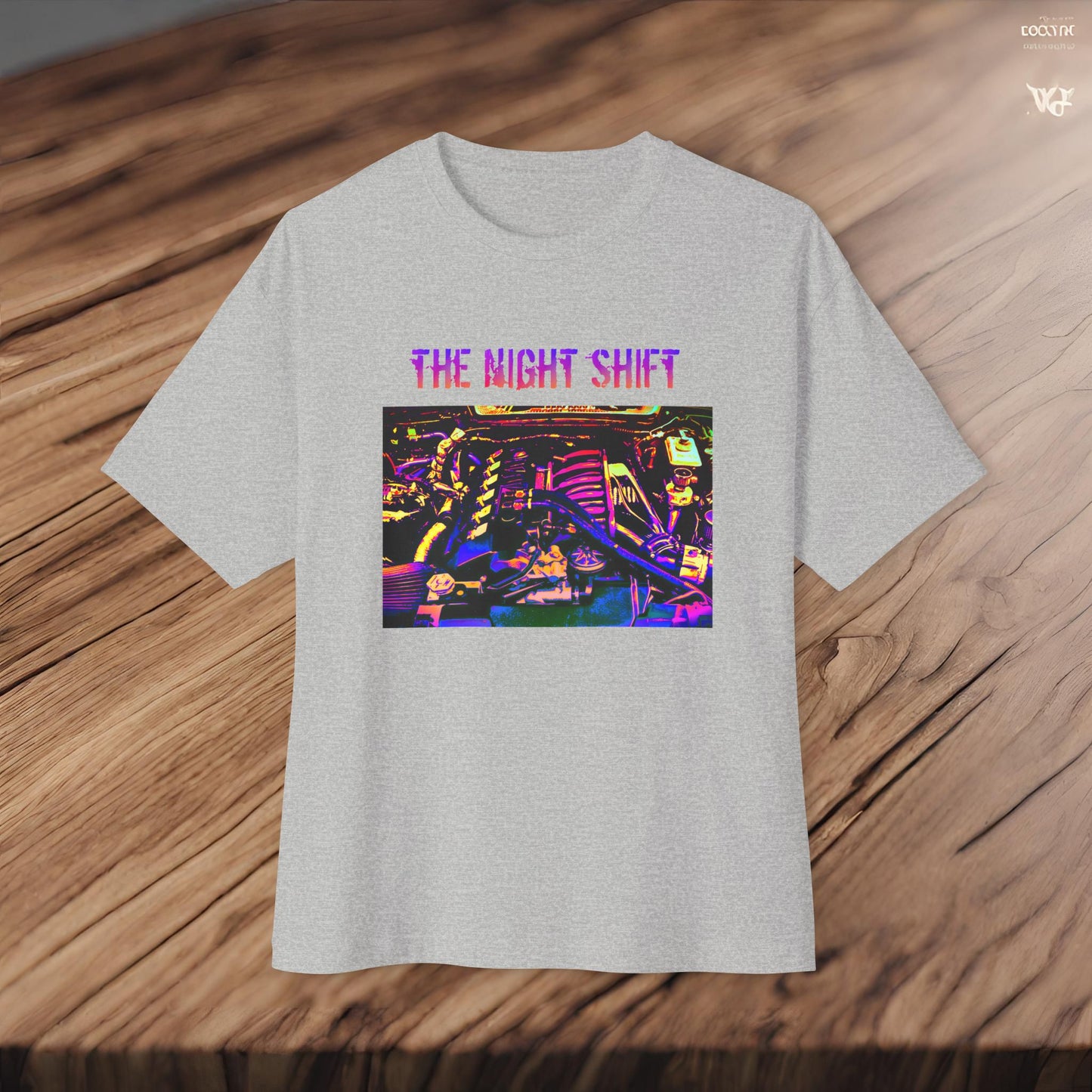 S50B32 Synthwave-Premium, Ultra Soft Unisex Oversized Boxy Tee Printify by The Night Shift Automotive Apparel