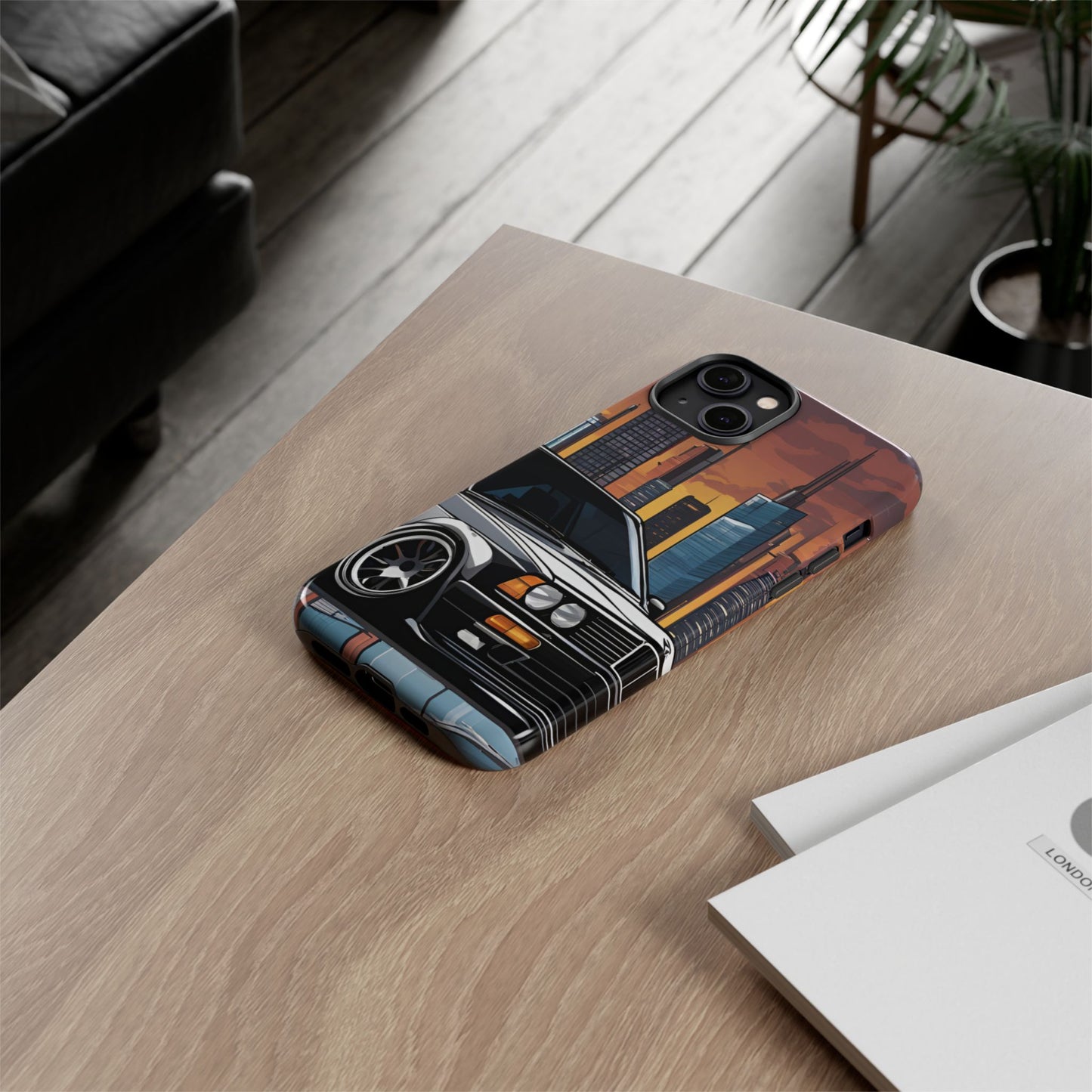 BMW E30 M3-Dual Layer Ultra Tough Phone Case iPhone 14 Plus Glossy Printify by The Night Shift Automotive Apparel