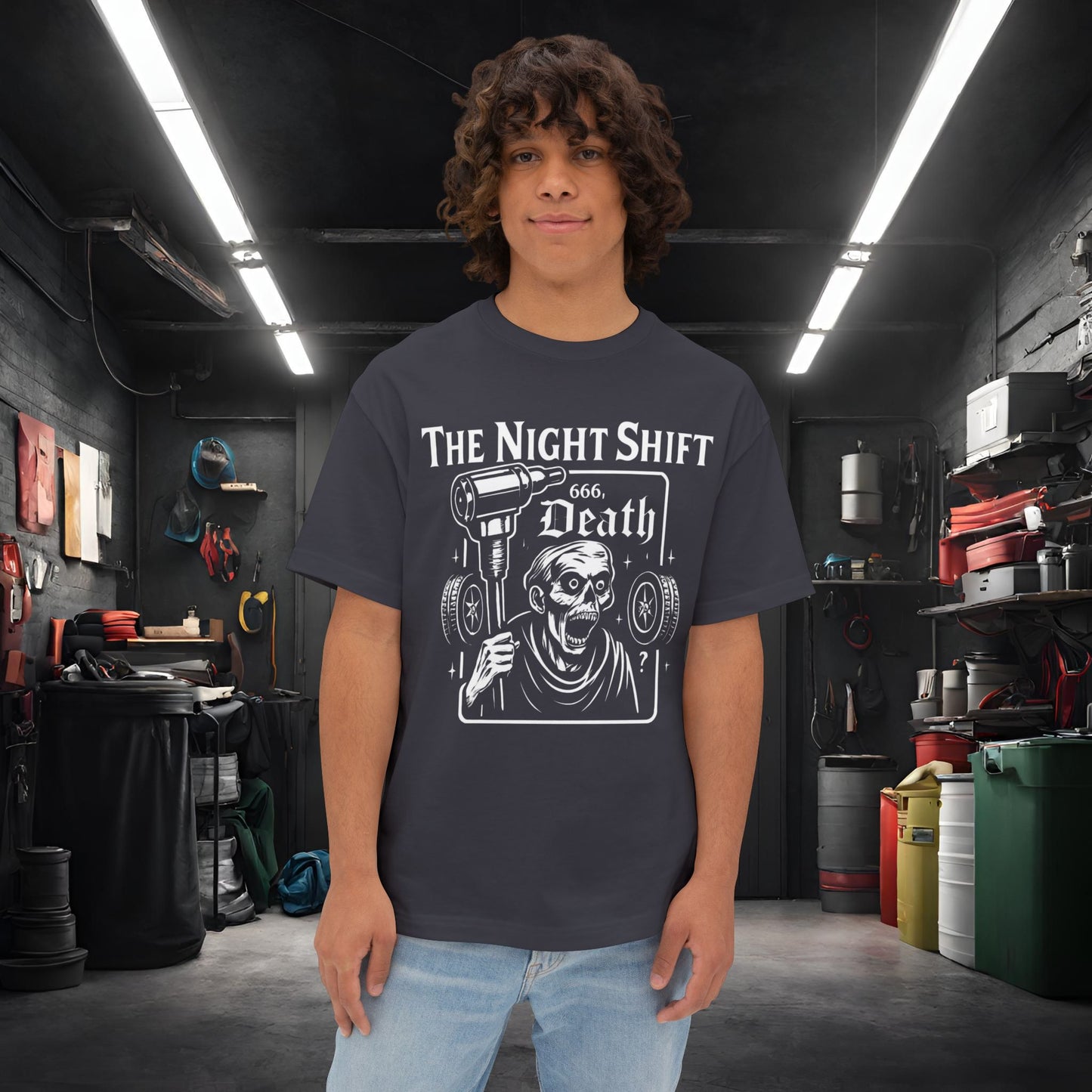 The Night Shift-Premium, Ultra Soft Unisex Oversized Boxy Tee