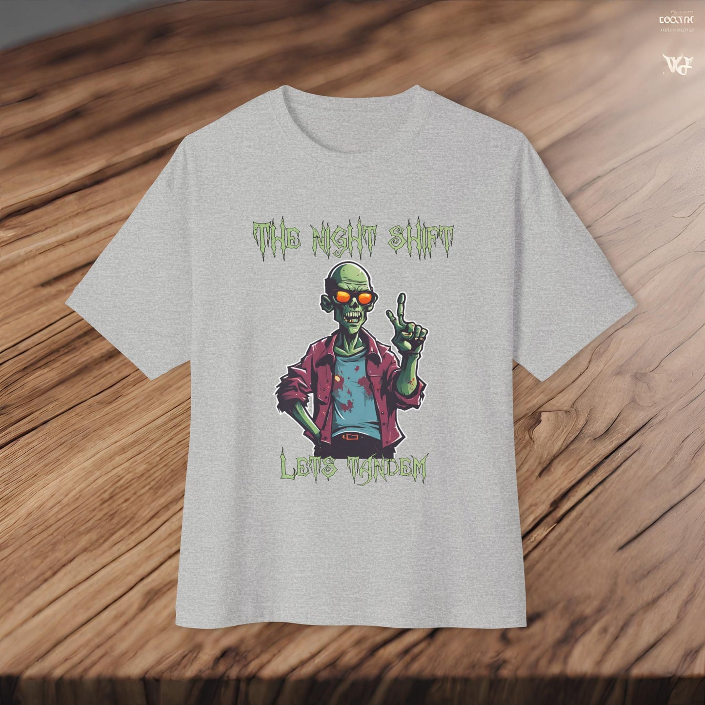 Lets Tandem Drift Zombie- Premium, Ultra Soft Unisex Oversized Boxy Tee Printify by The Night Shift Automotive Apparel