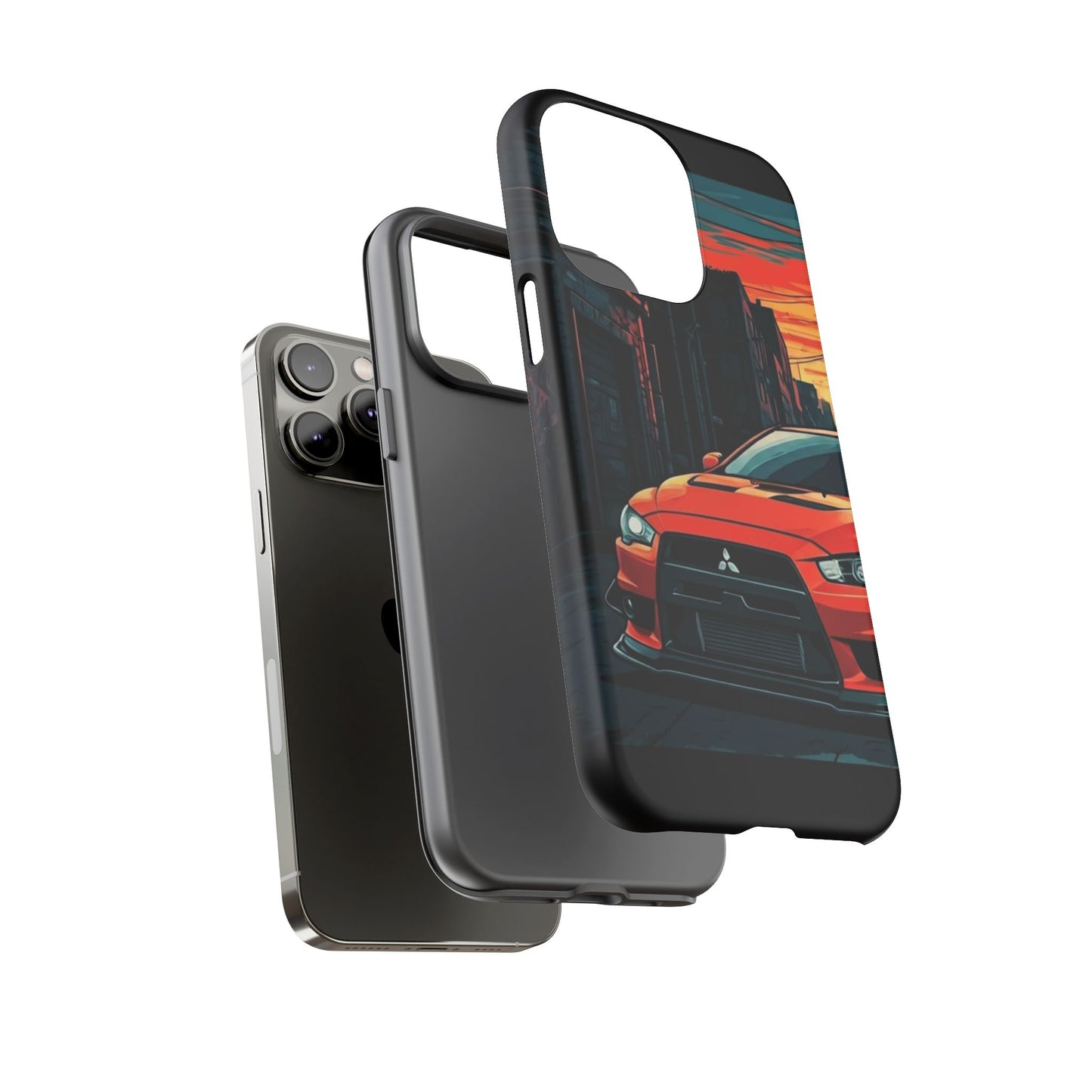 Mitsubishi Evo X Street Life-Dual Layer Ultra Tough Phone Case Printify by The Night Shift Automotive Apparel