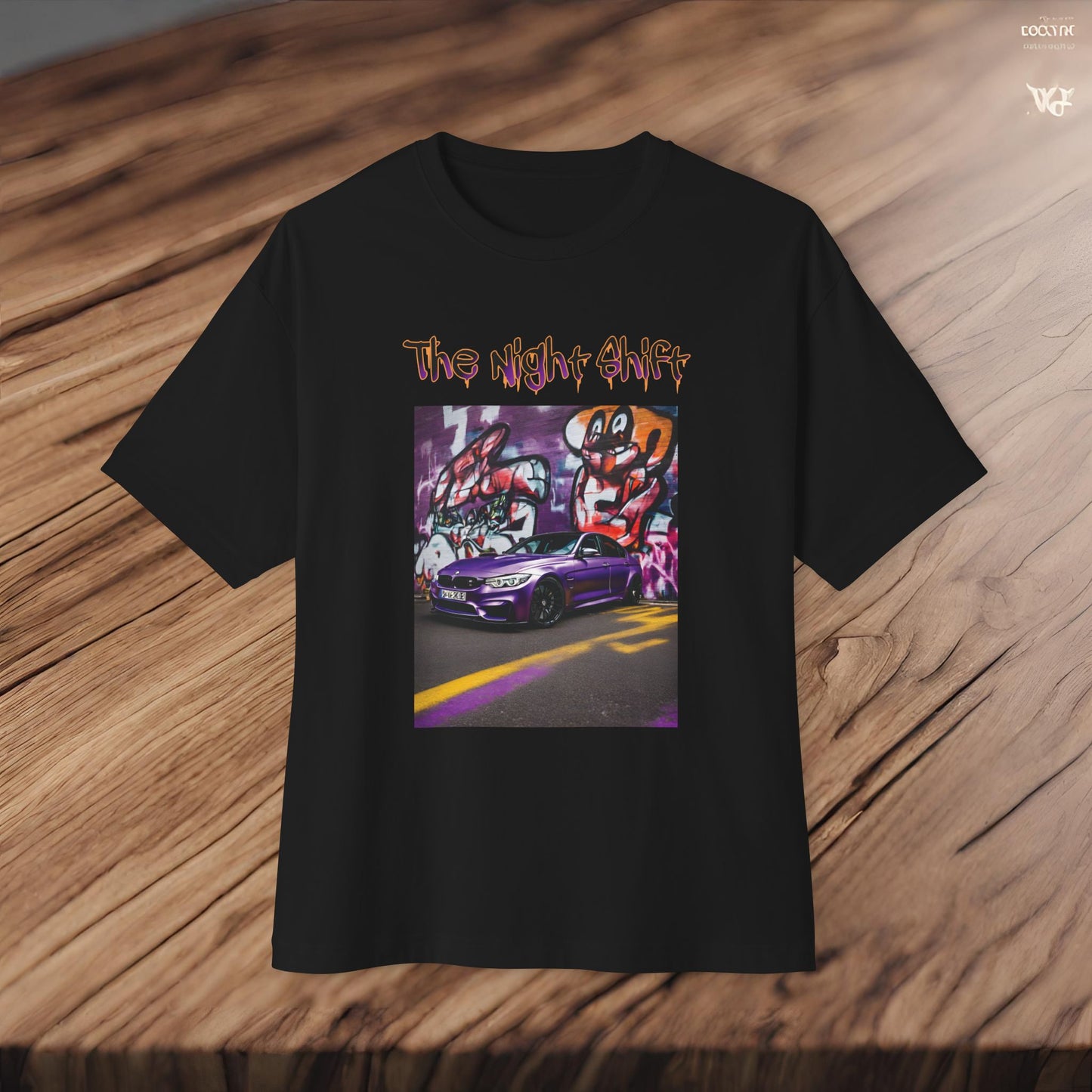 BMW M3 Graffiti-Premium, Ultra Soft Unisex Oversized Boxy Tee Printify by The Night Shift Automotive Apparel
