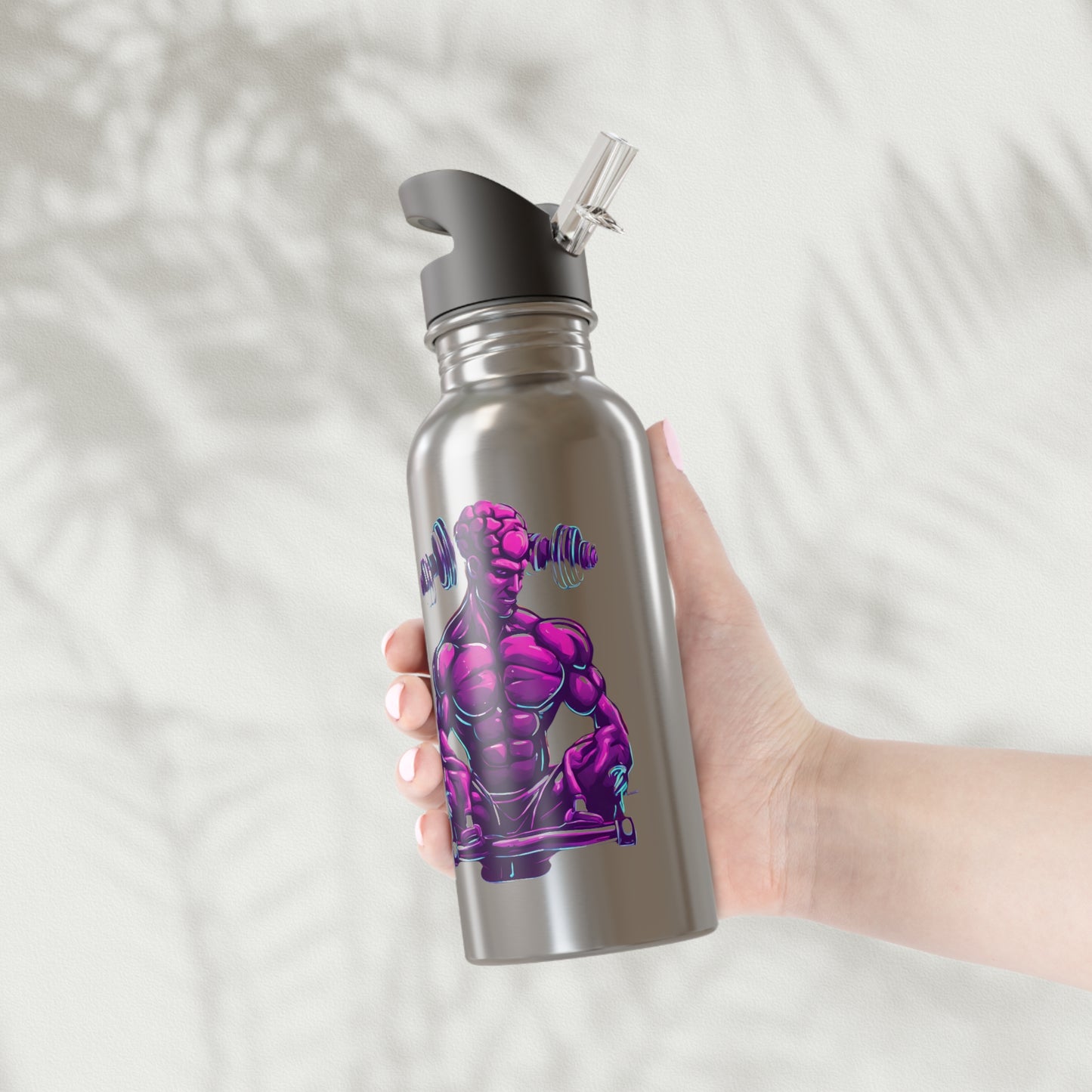 Stainless Steel Water Bottle With Straw, 20oz Printify by The Night Shift Automotive Apparel
