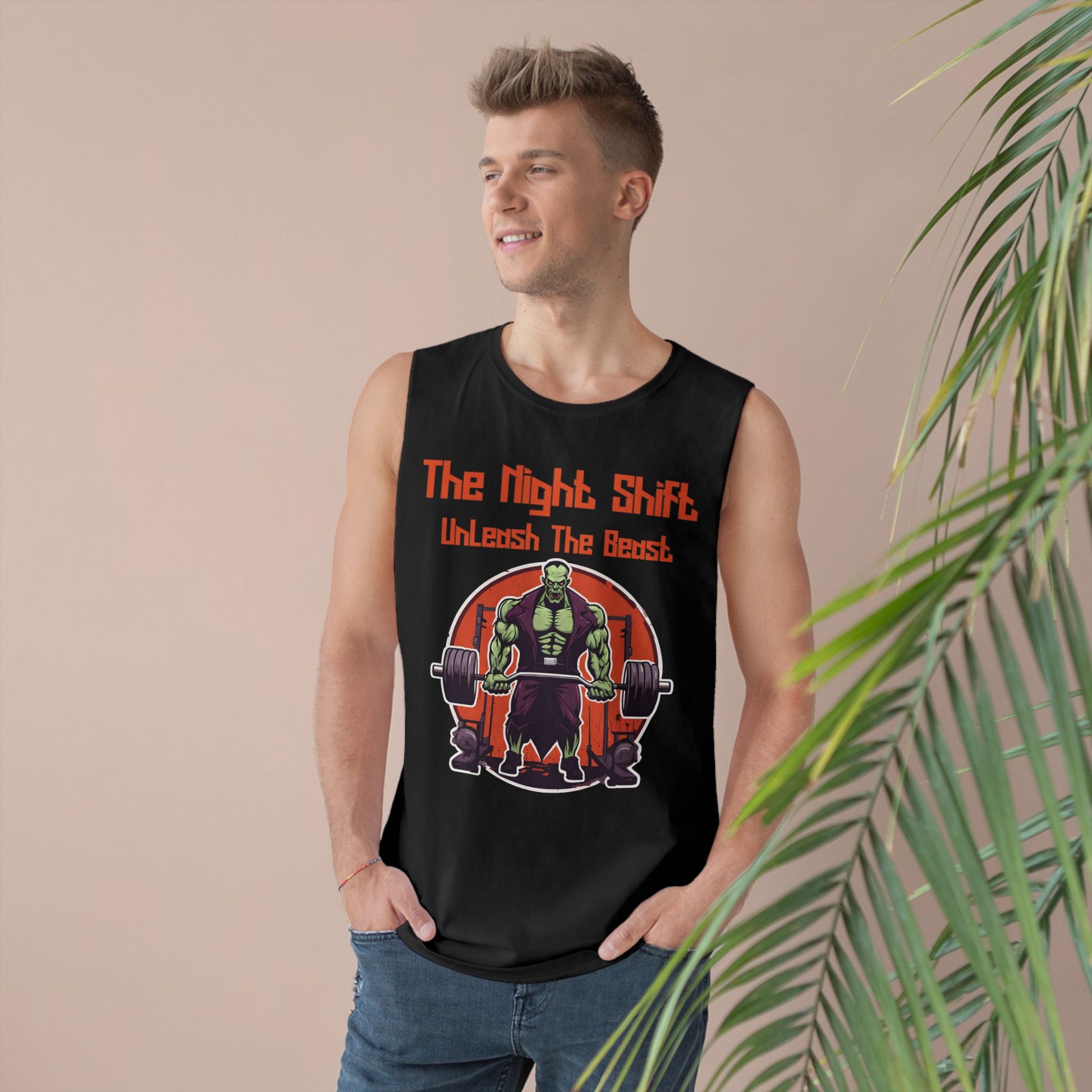 Unleash The Beast - Frankenstein Body Builder-Premium Unisex Barnard Tank Top Printify by The Night Shift Automotive Apparel