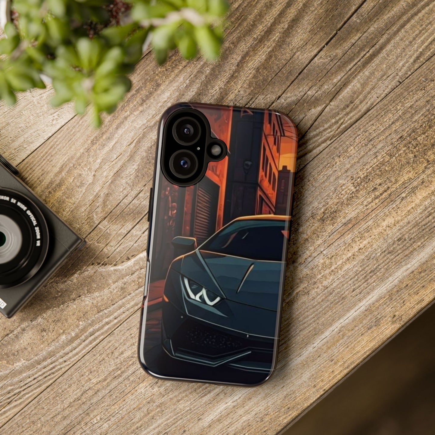 Lamborghini Huracan Street Life-Dual Layer Ultra Tough Phone Case iPhone 16 Glossy Printify by The Night Shift Automotive Apparel