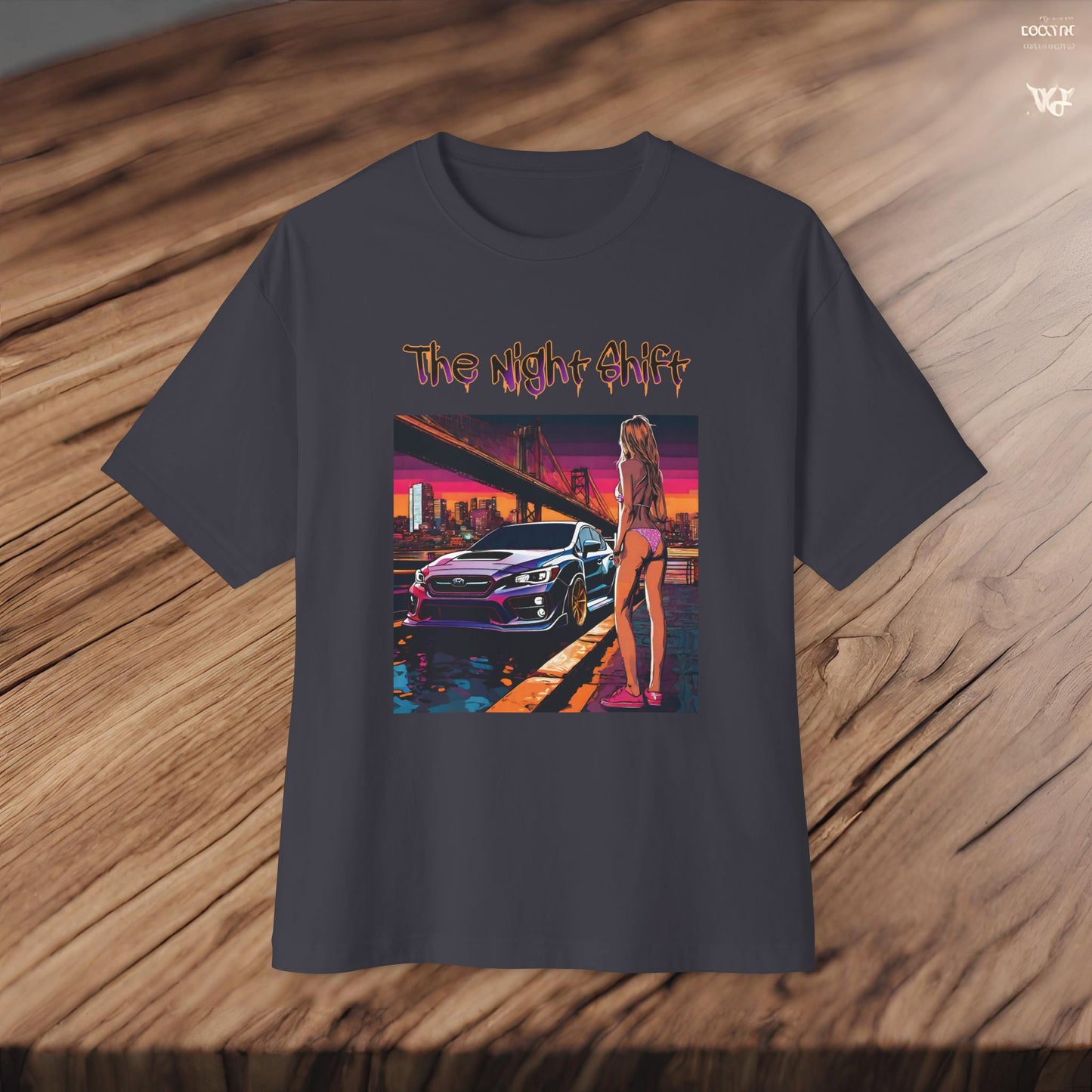 Subaru WRX/STI Beach Boulevard-Premium, Ultra Soft Unisex Oversized Boxy Tee Printify by The Night Shift Automotive Apparel