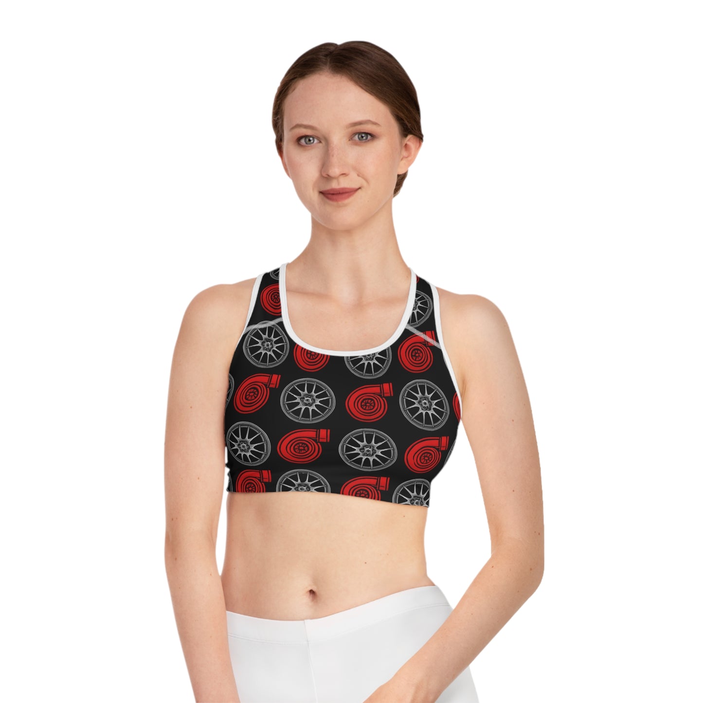 Women's Sports Bra Printify by The Night Shift Automotive Apparel