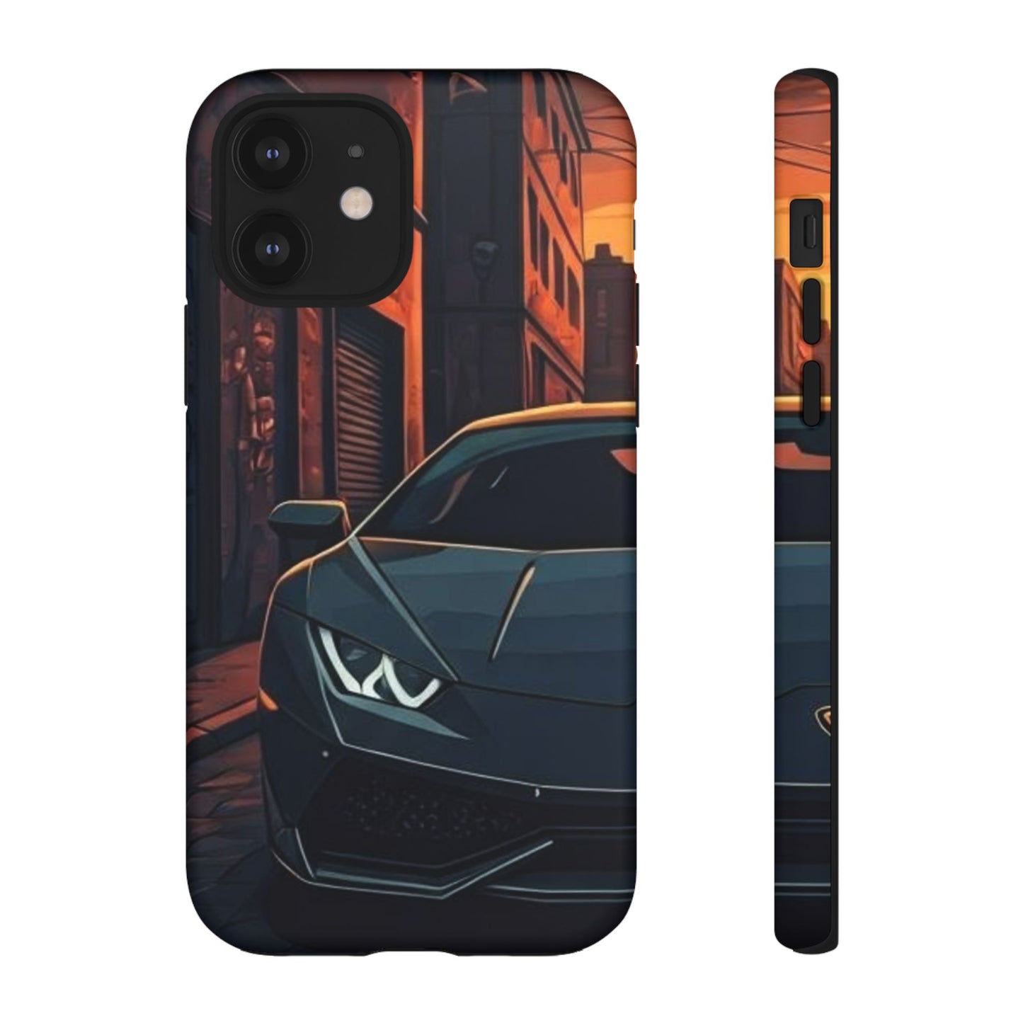 Lamborghini Huracan Street Life-Dual Layer Ultra Tough Phone Case iPhone 12 Matte Printify by The Night Shift Automotive Apparel