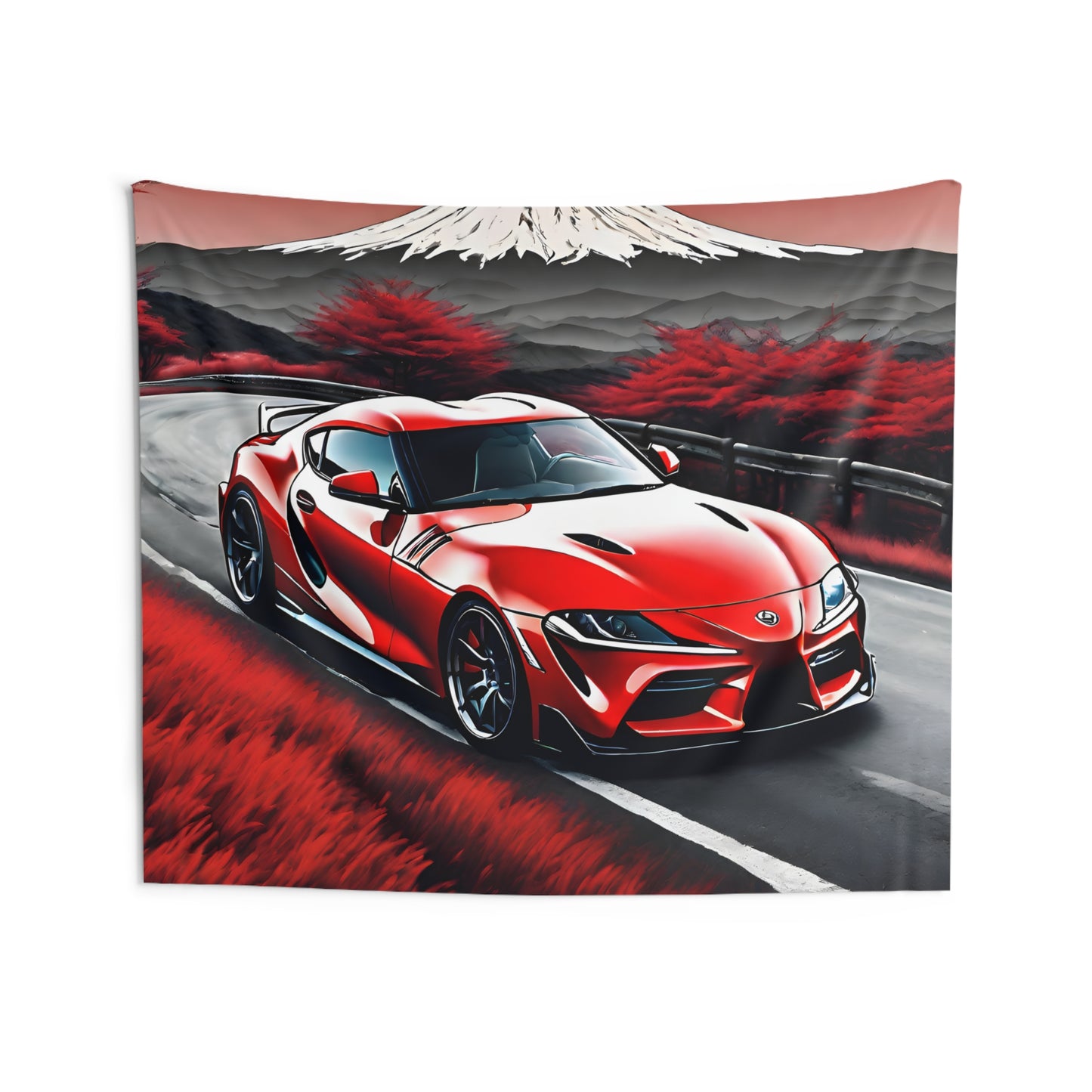 MK-V Toyota Supra Indoor Wall Tapestries - Shop Banner 80" × 68" Printify by The Night Shift Automotive Apparel