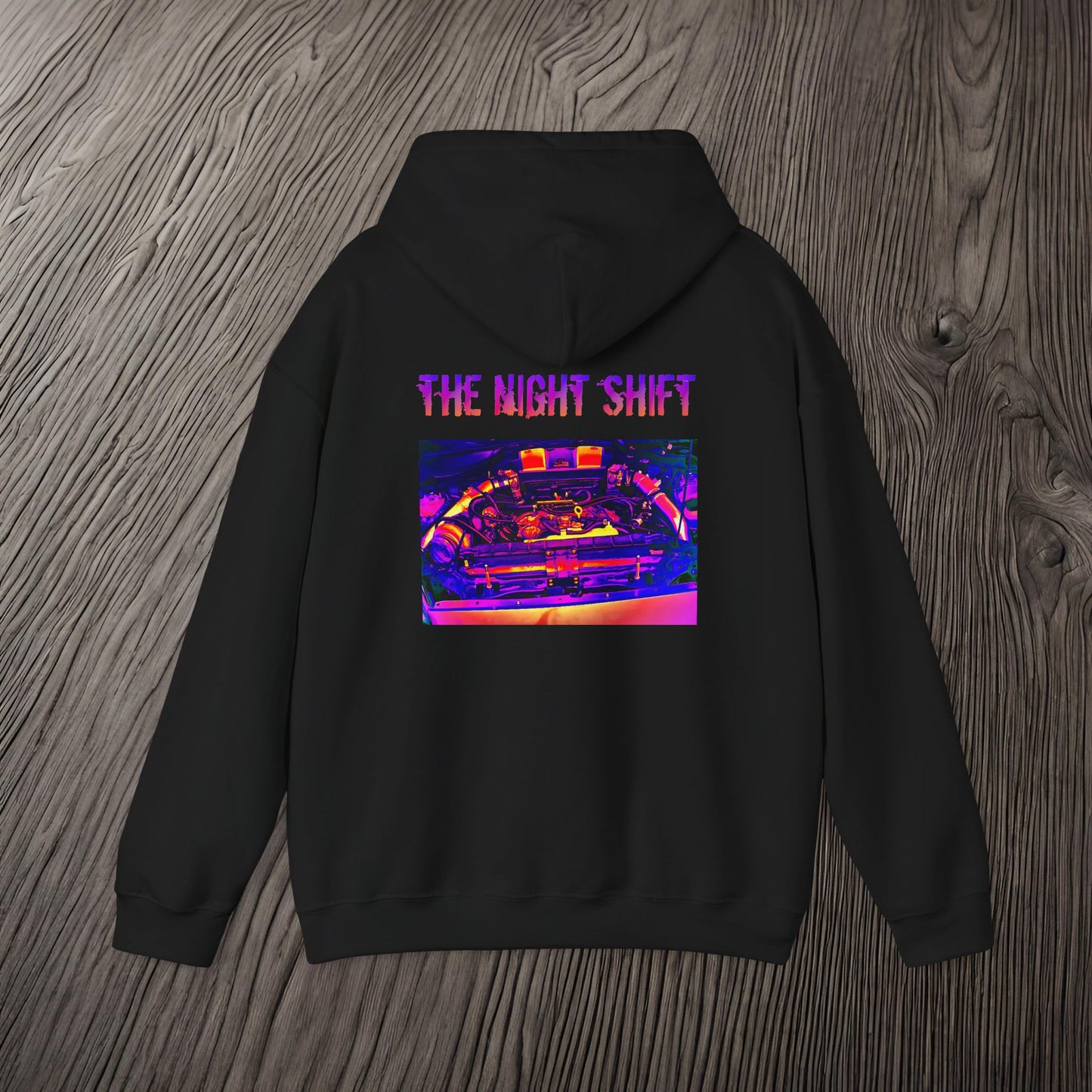 VQ37VHR Single Turbo Synthwave-Premium, Ultra Soft Unisex Hoodie Printify by The Night Shift Automotive Apparel