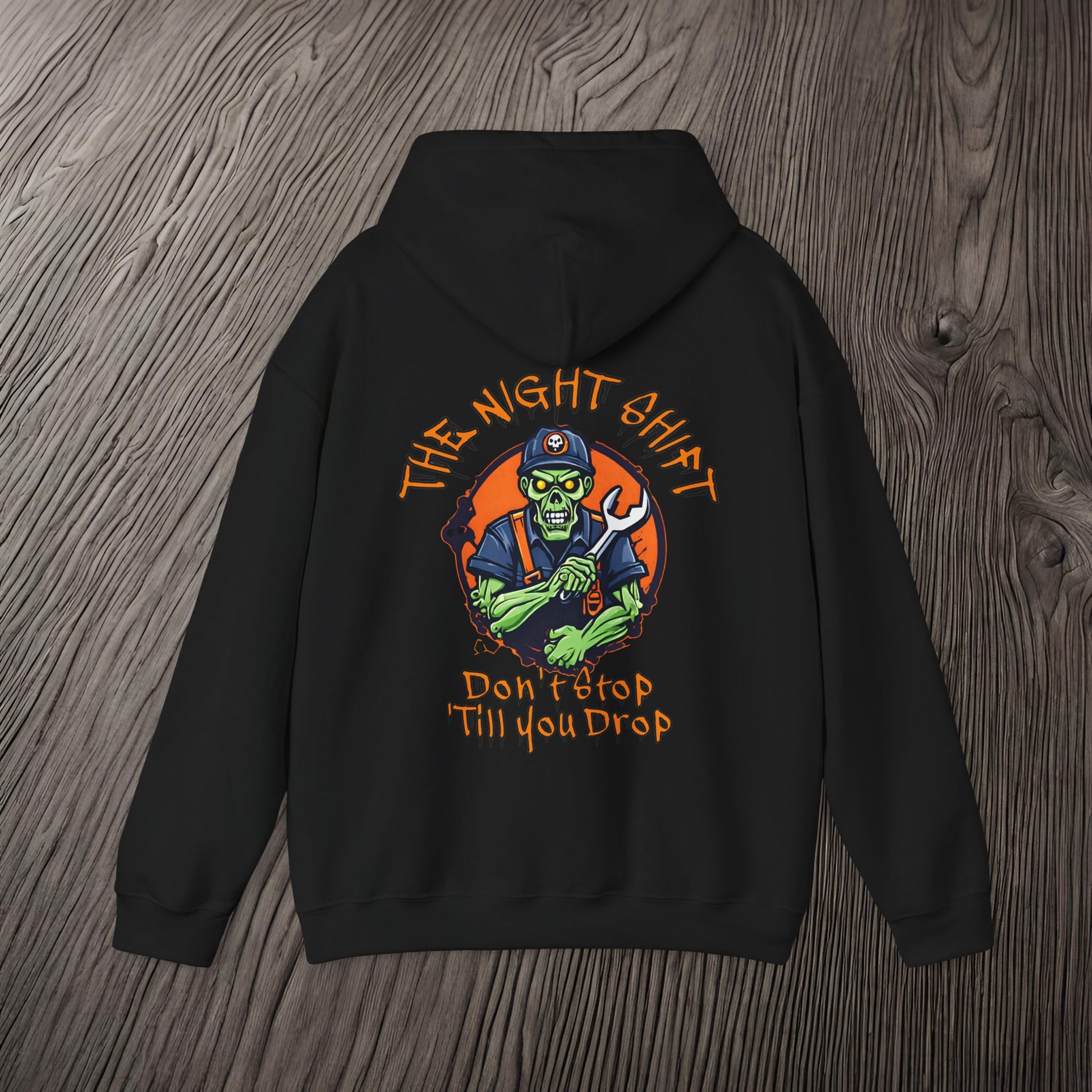 The Night Shift Zombie Mechanic Logo-Ultra Soft, Premium Hoodie Printify by The Night Shift Automotive Apparel