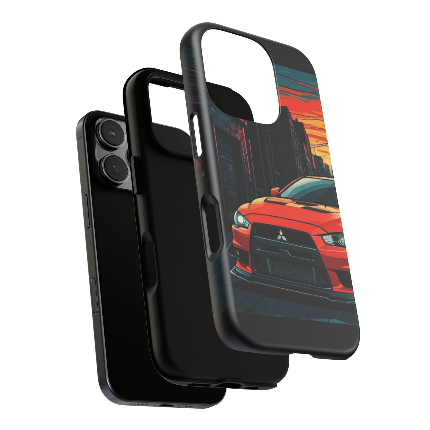 Mitsubishi Evo X Street Life-Dual Layer Ultra Tough Phone Case Printify by The Night Shift Automotive Apparel