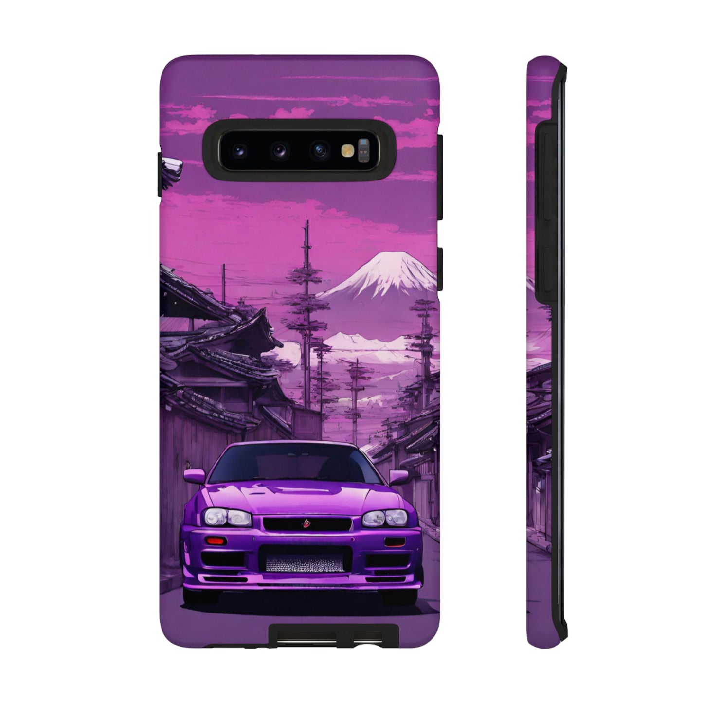 Nissan Skyline R34 Mt Fuji-Dual Layer Ultra Tough Phone Case Samsung Galaxy S10 Matte Printify by The Night Shift Automotive Apparel
