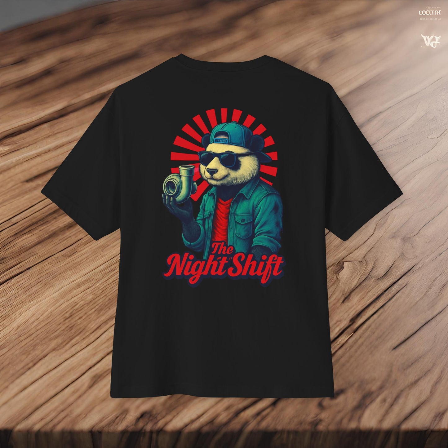 Good Vibes Panda-Premium, Ultra Soft Unisex Oversized Boxy Tee Printify by The Night Shift Automotive Apparel