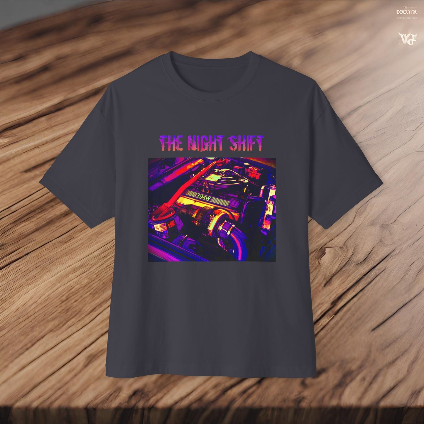 M20B30 Synthwave-Premium, Ultra Soft Unisex Oversized Boxy Tee Printify by The Night Shift Automotive Apparel