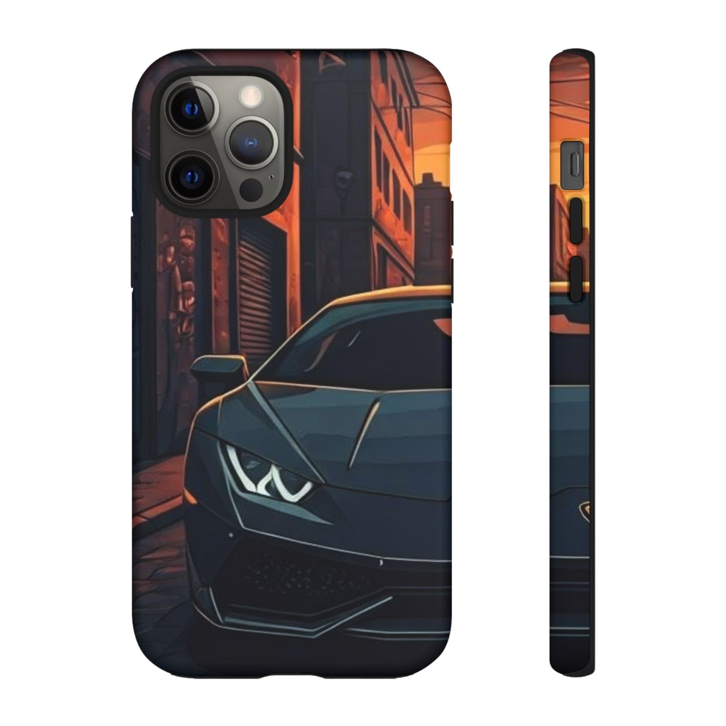 Lamborghini Huracan Street Life-Dual Layer Ultra Tough Phone Case iPhone 12 Pro Matte Printify by The Night Shift Automotive Apparel
