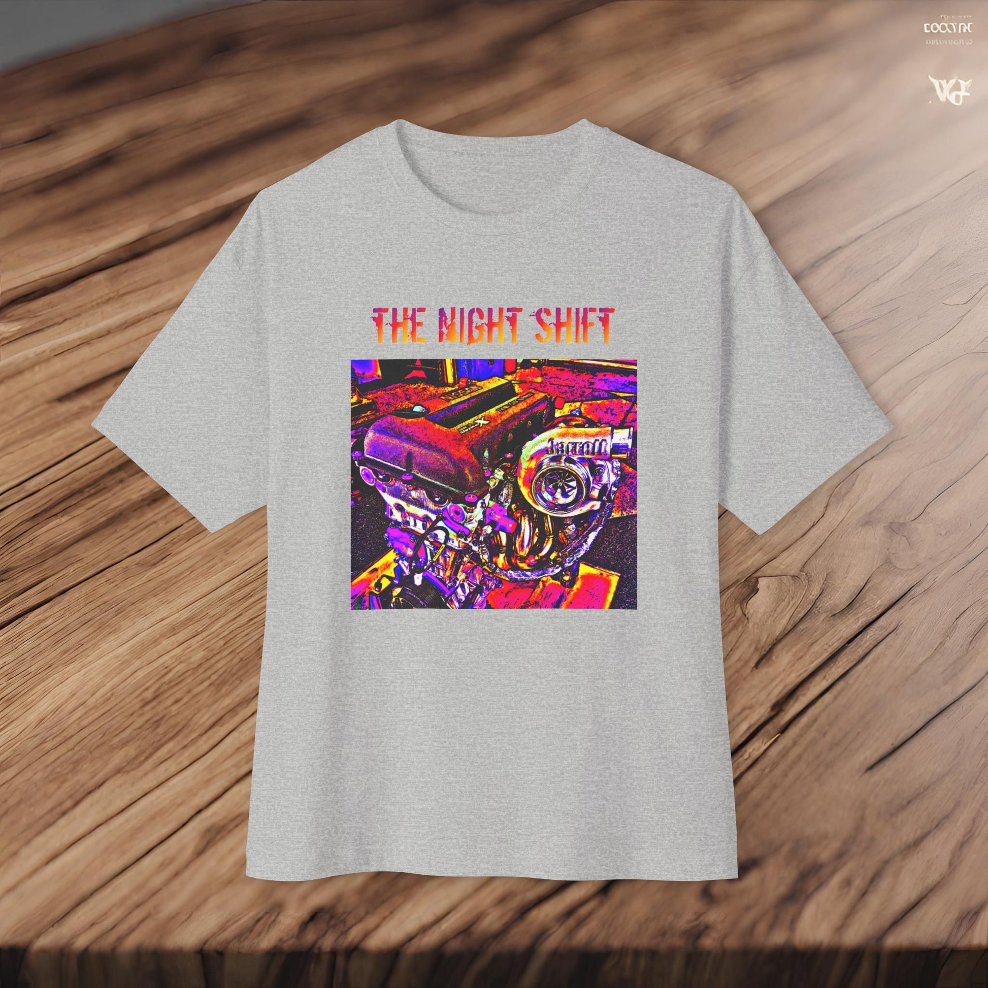 SR20DET Synthwave-Premium, Ultra Soft Unisex Oversized Boxy Tee Printify by The Night Shift Automotive Apparel