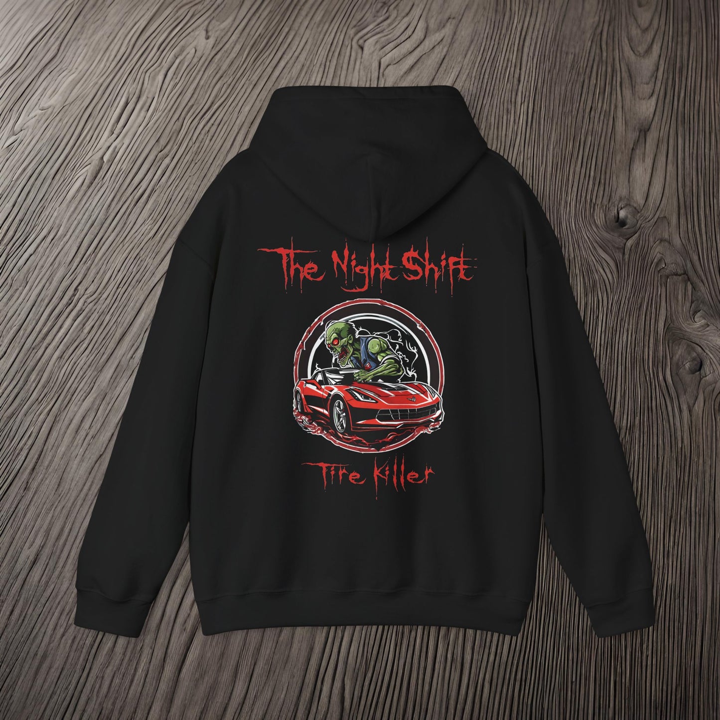 Tire Killer Zombie Corvette-Ultra Soft, Premium Hoodie Printify by The Night Shift Automotive Apparel