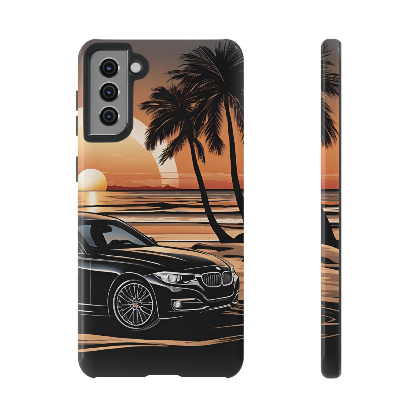 BMW Sunset On The Beach-Dual Layer Ultra Tough Phone Case Samsung Galaxy S21 Plus Glossy Printify by The Night Shift Automotive Apparel