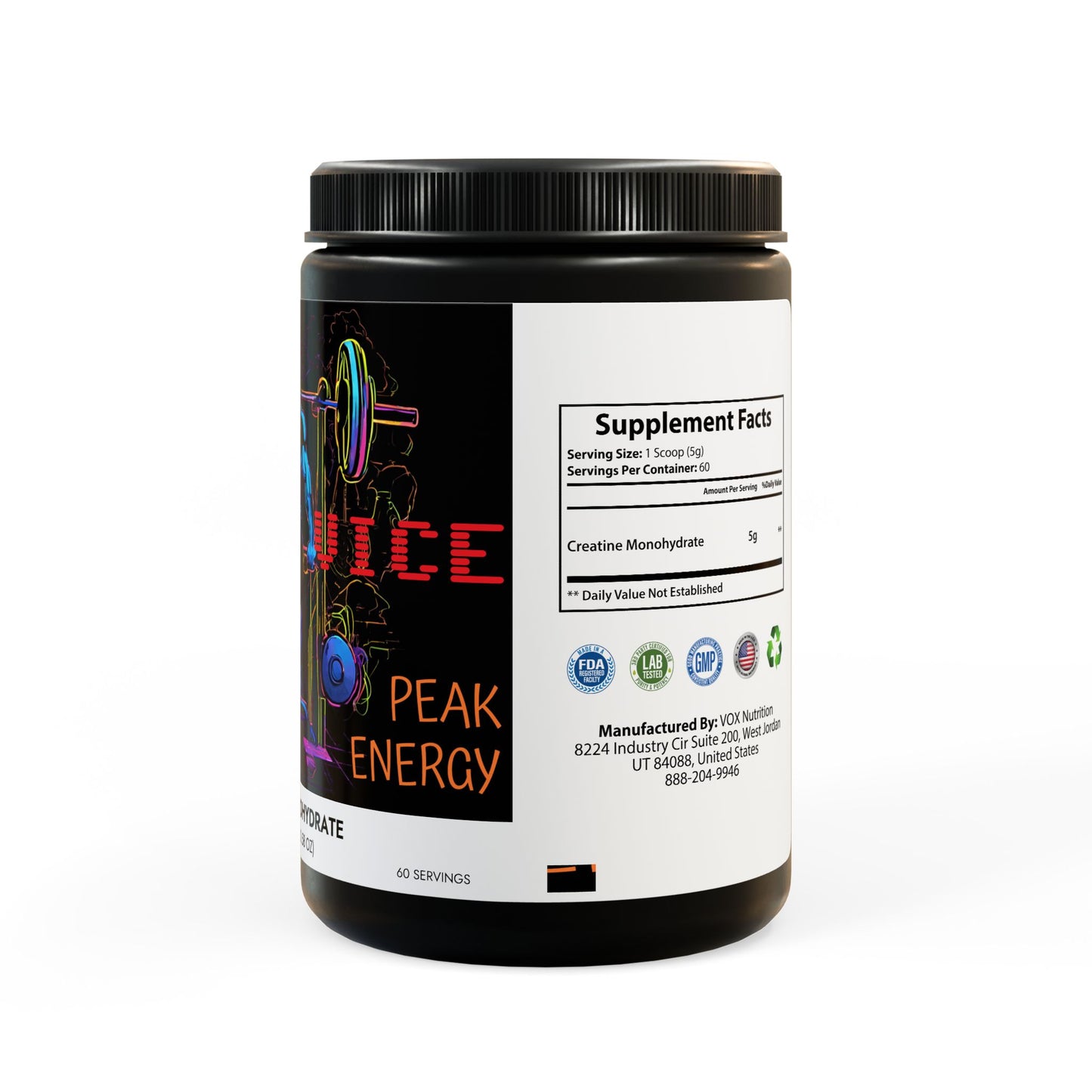 Atomic Vice - Creatine Monohydrate Supplement (300g, 10.58oz) Printify by The Night Shift Automotive Apparel