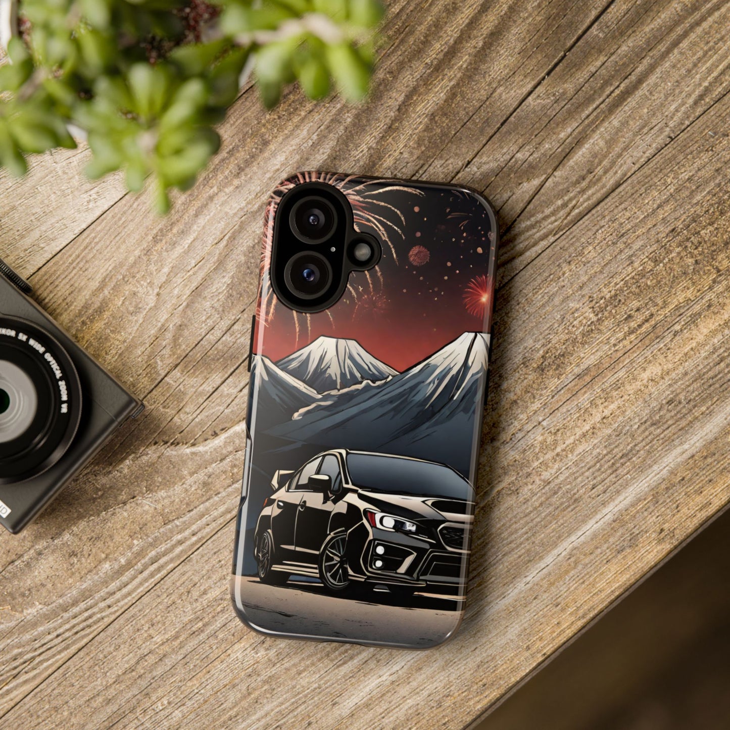 Subaru WRX/STI Fireworks-Dual Layer Ultra Tough Phone Case iPhone 16 Glossy Printify by The Night Shift Automotive Apparel