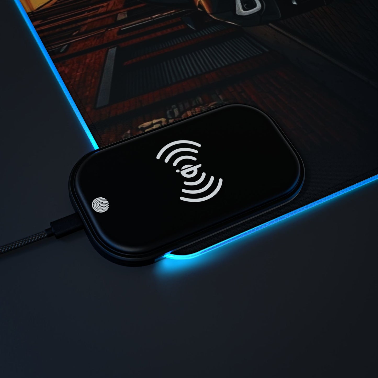 Subaru BRZ Street Life-LED Gaming Mouse Pad with Wireless Charging Printify by The Night Shift Automotive Apparel