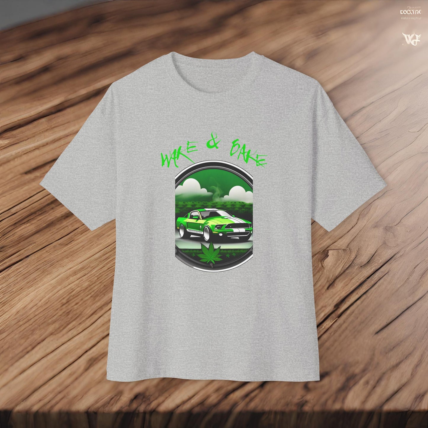 Wake And Bake-Premium, Ultra Soft Unisex Oversized Boxy Tee Printify by The Night Shift Automotive Apparel