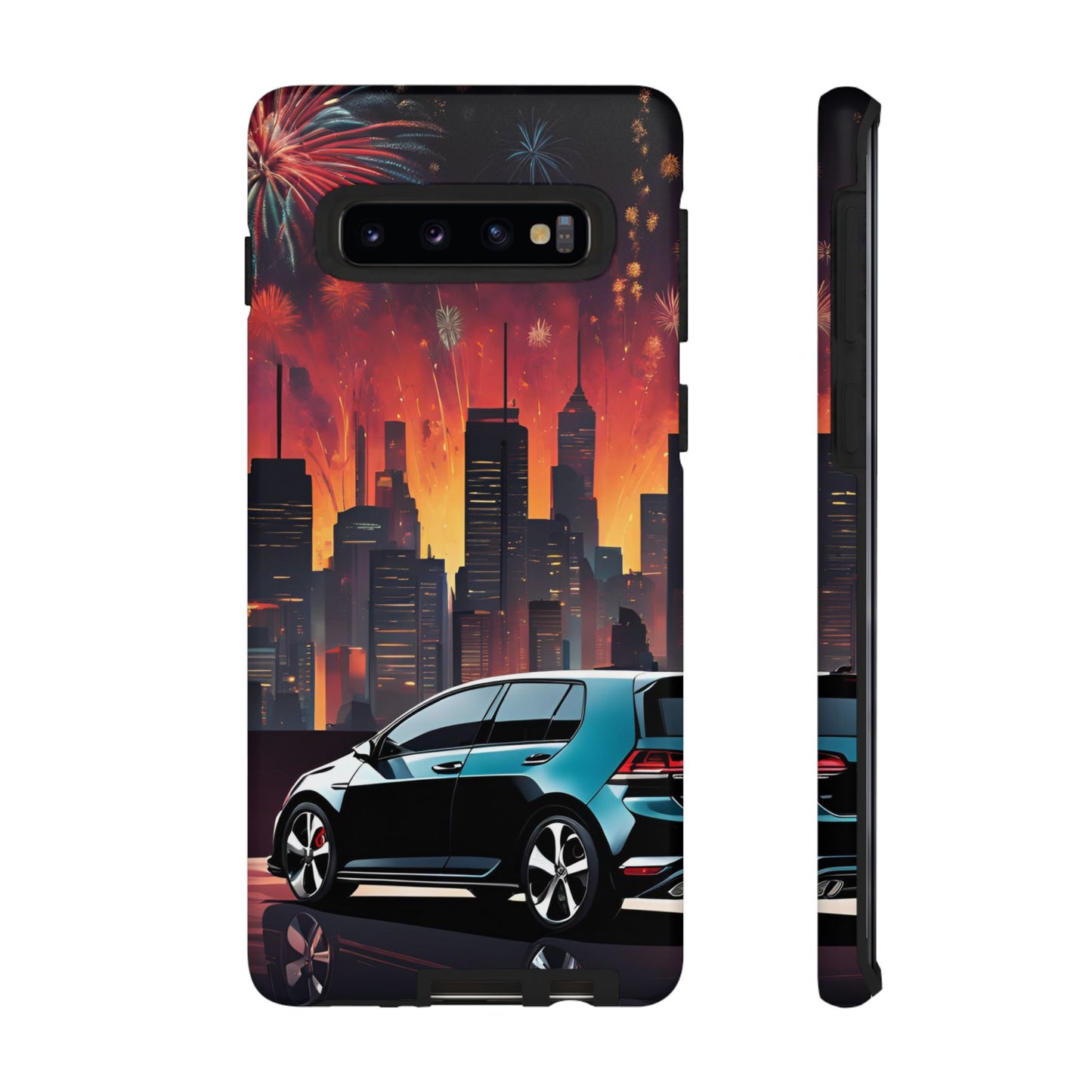 Volkswagon Golf GTI Fireworks-Dual Layer Ultra Tough Phone Case Samsung Galaxy S10 Matte Printify by The Night Shift Automotive Apparel