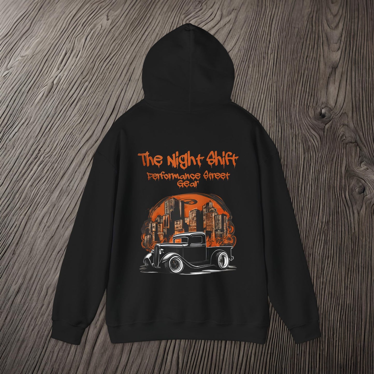 1930's Hot Rod Pick Up Urban Streets-Premium, Ultra Soft Unisex Hoodie Printify by The Night Shift Automotive Apparel