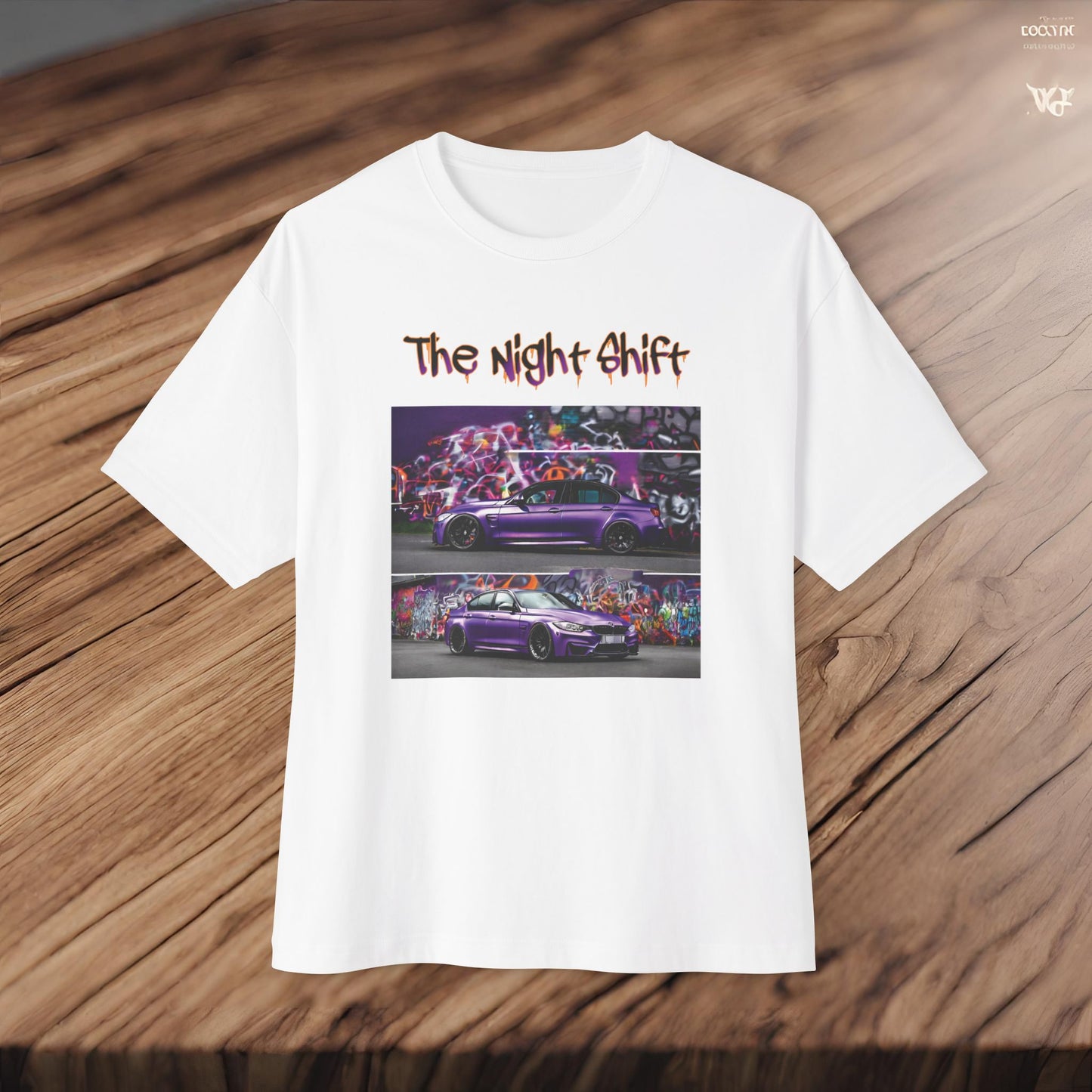BMW M3 Graffiti-Premium, Ultra Soft Unisex Oversized Boxy Tee Printify by The Night Shift Automotive Apparel