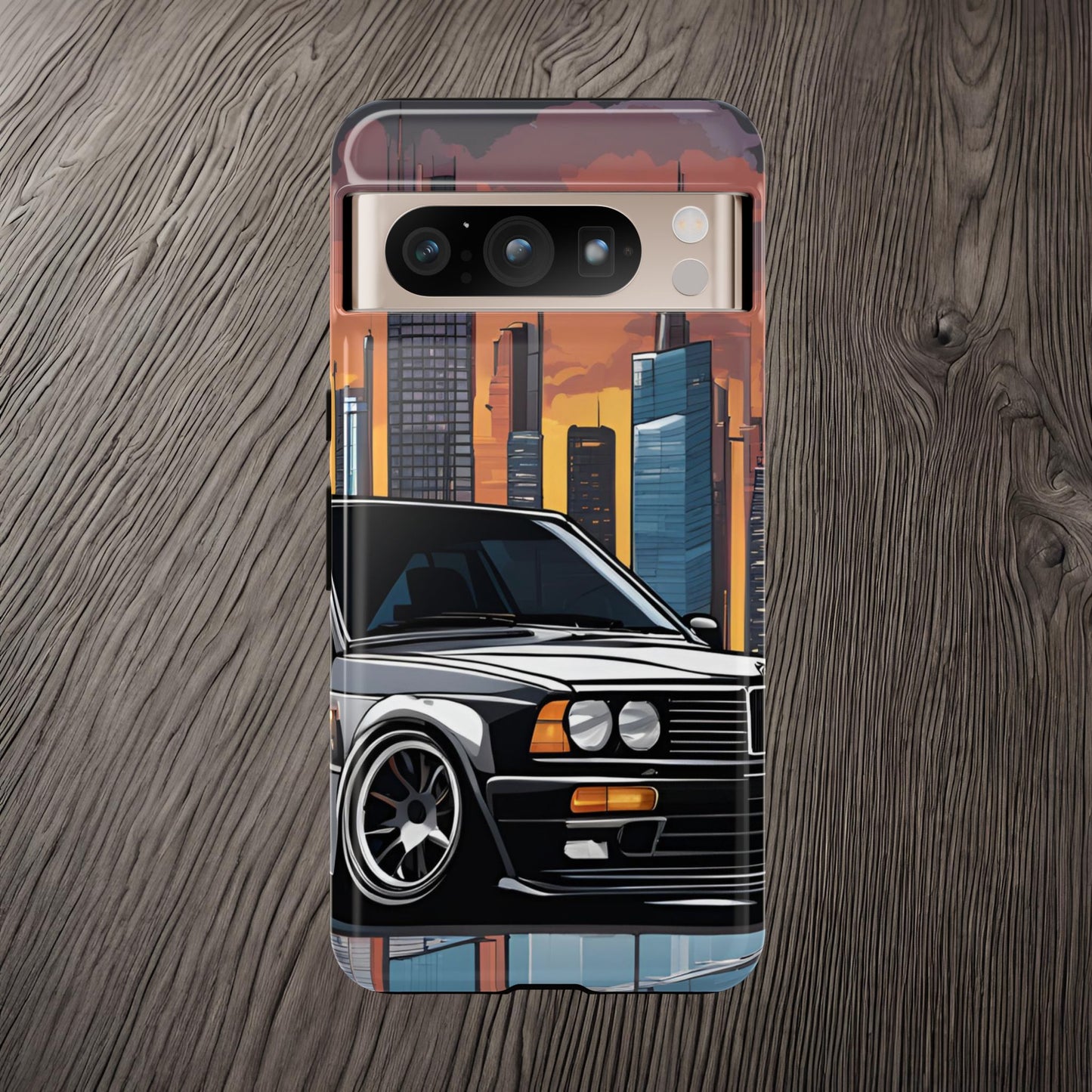 BMW E30 M3-Dual Layer Ultra Tough Phone Case Google Pixel 8 Pro Glossy Printify by The Night Shift Automotive Apparel
