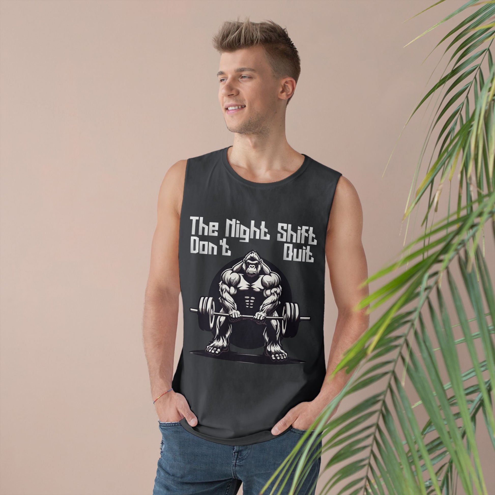Don't Quit - Gorilla Body Builder - Premium Unisex Barnard Tank Top Printify by The Night Shift Automotive Apparel