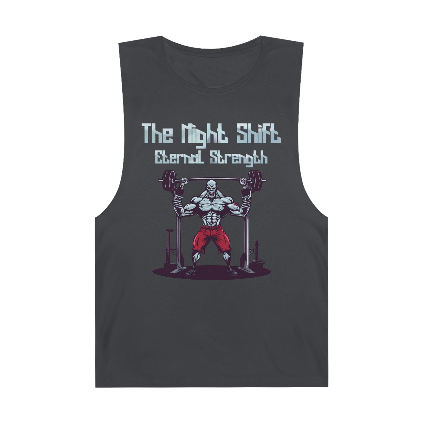 Eternal Strength - Vampire Body Builder - Premium Unisex Barnard Tank Top Coal Printify by The Night Shift Automotive Apparel