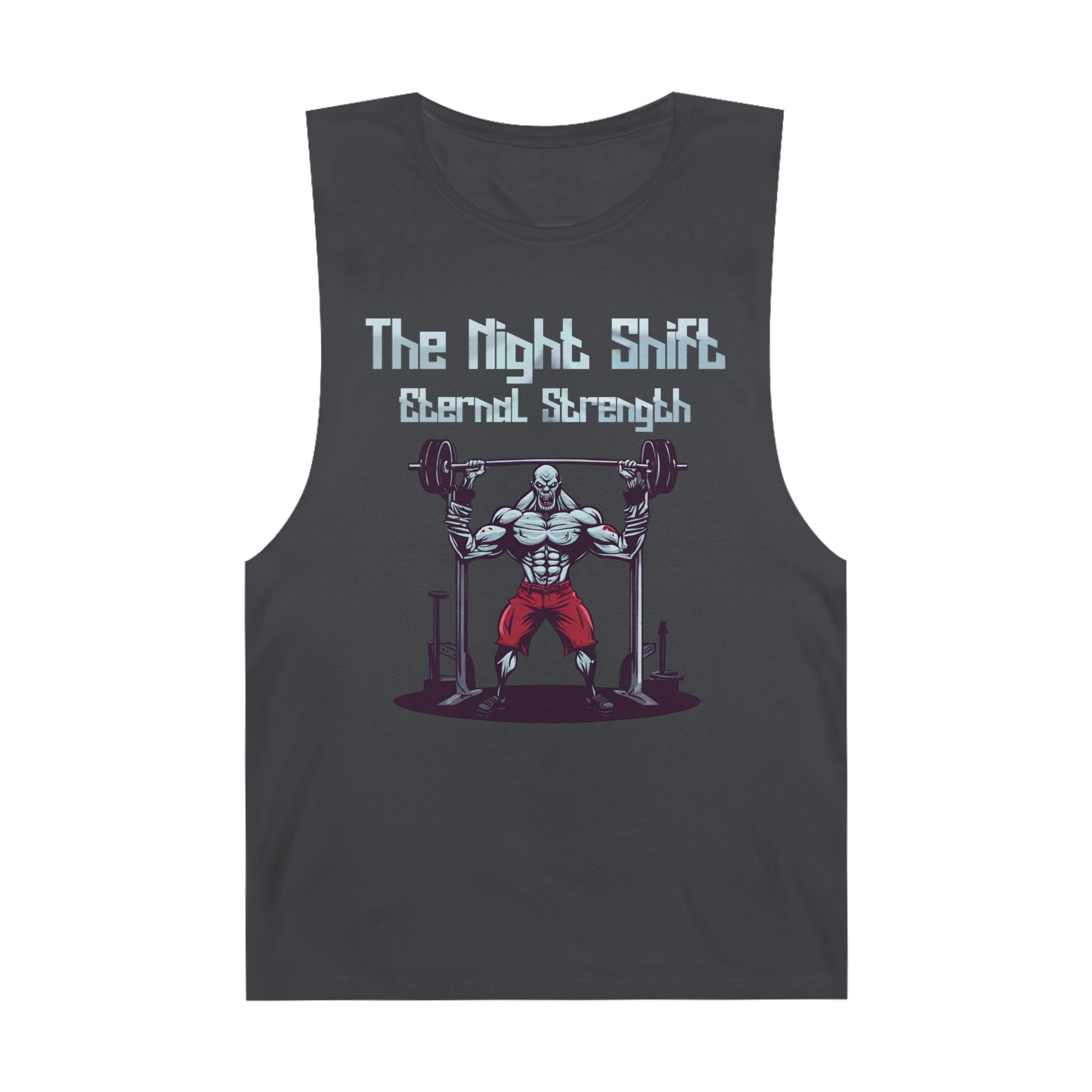 Eternal Strength - Vampire Body Builder - Premium Unisex Barnard Tank Top Coal Printify by The Night Shift Automotive Apparel
